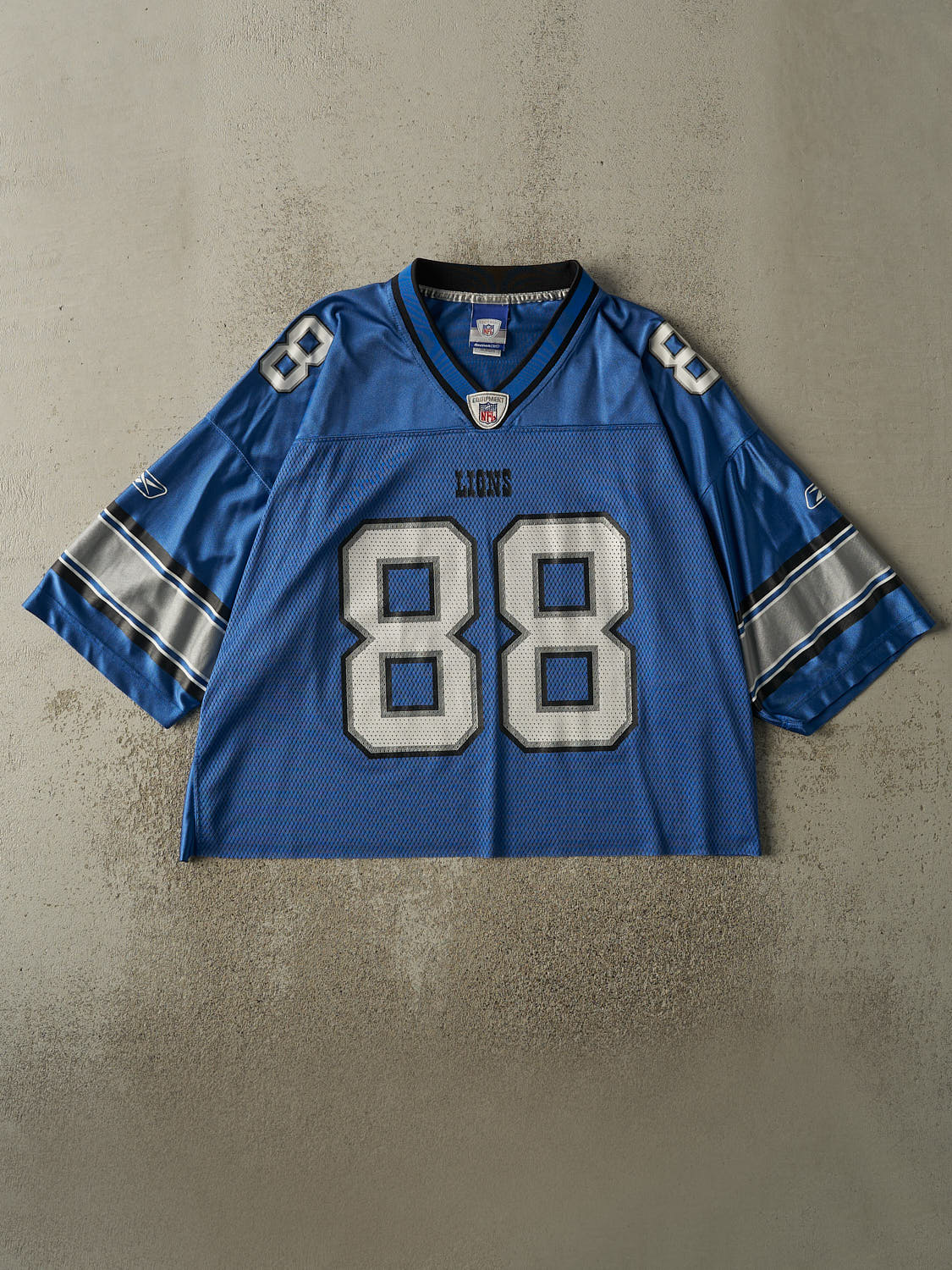 Vintage Y2K Blue Detroit Lions Mike Williams #88 Cropped Boxy Jersey (XL/XXL)