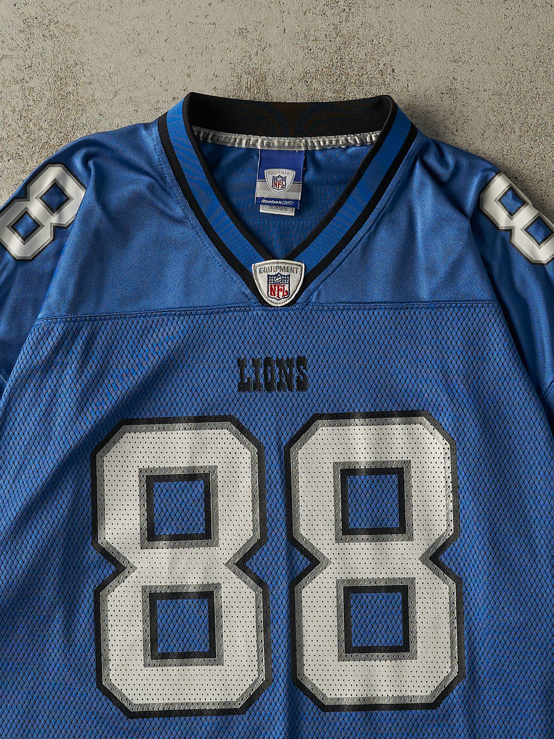 Vintage Y2K Blue Detroit Lions Mike Williams #88 Cropped Boxy Jersey (XL/XXL)