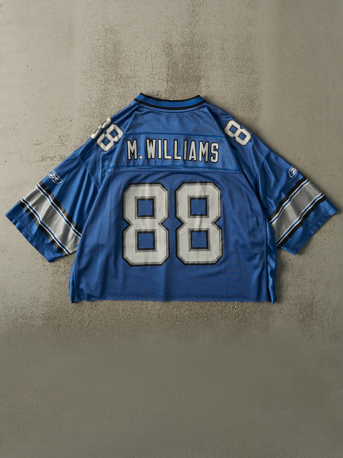 Vintage Y2K Blue Detroit Lions Mike Williams #88 Cropped Boxy Jersey (XL/XXL)