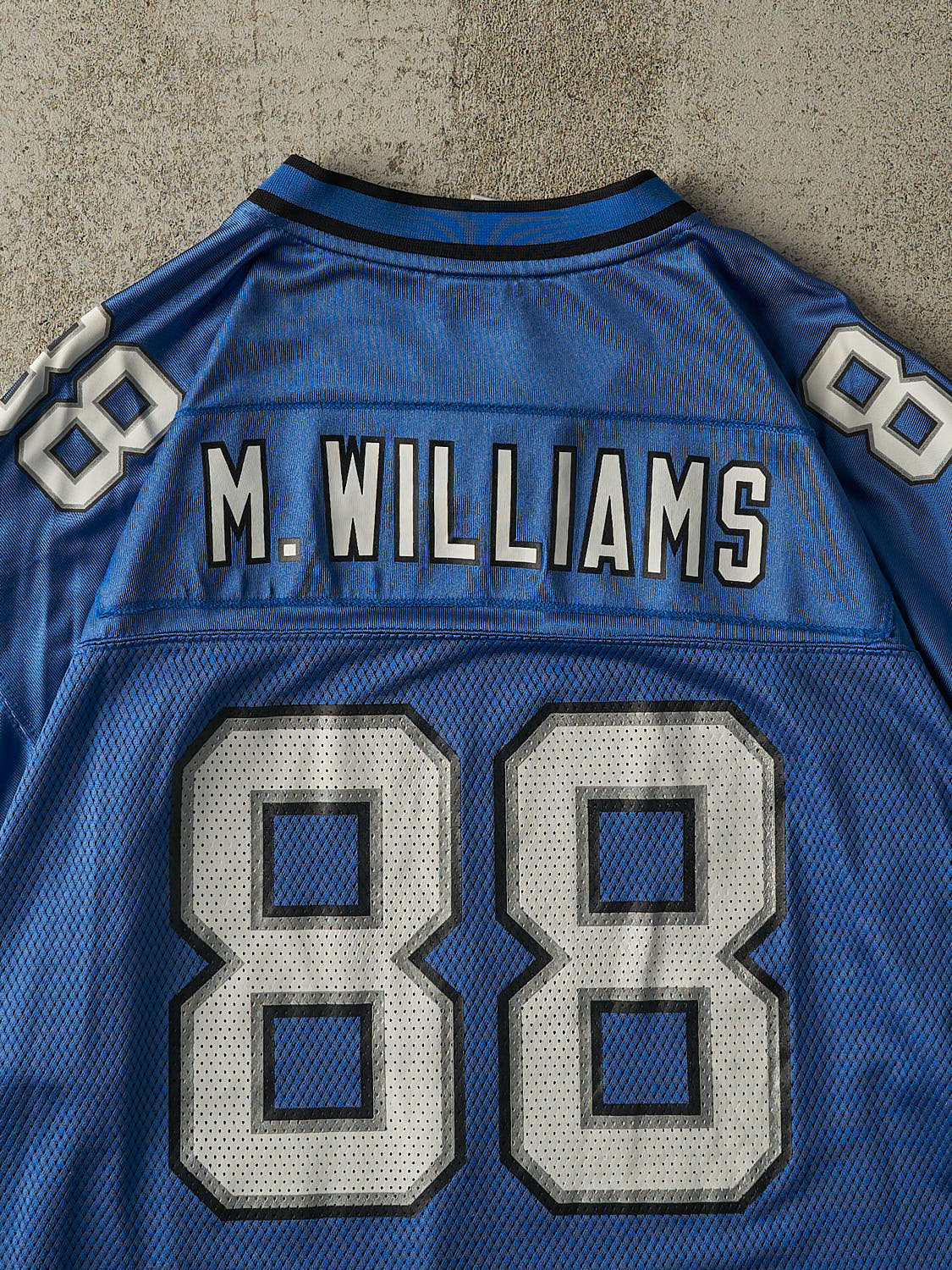 Vintage Y2K Blue Detroit Lions Mike Williams #88 Cropped Boxy Jersey (XL/XXL)