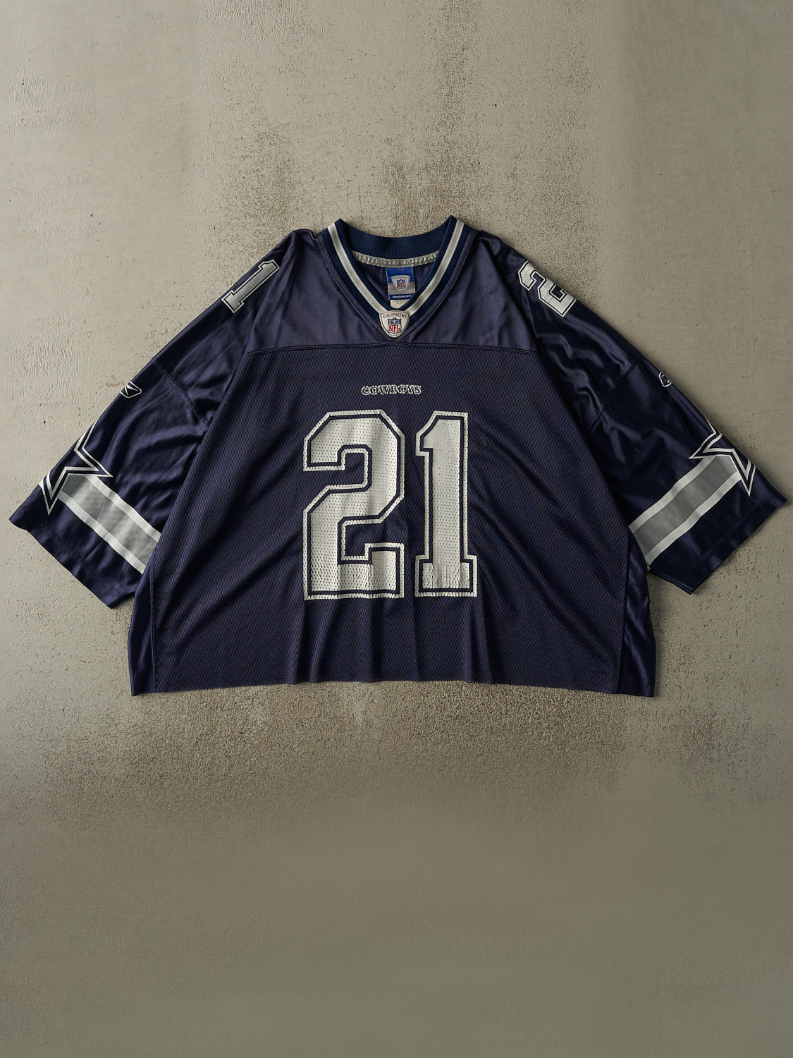 Vintage Y2K Navy Blue Dallas Cowboys Julius Jones #21 Cropped Boxy Jersey (XXXL)