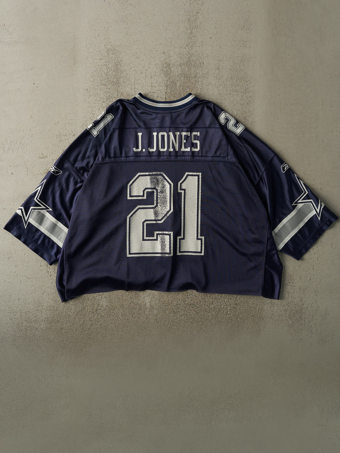 Vintage Y2K Navy Blue Dallas Cowboys Julius Jones #21 Cropped Boxy Jersey (XXXL)