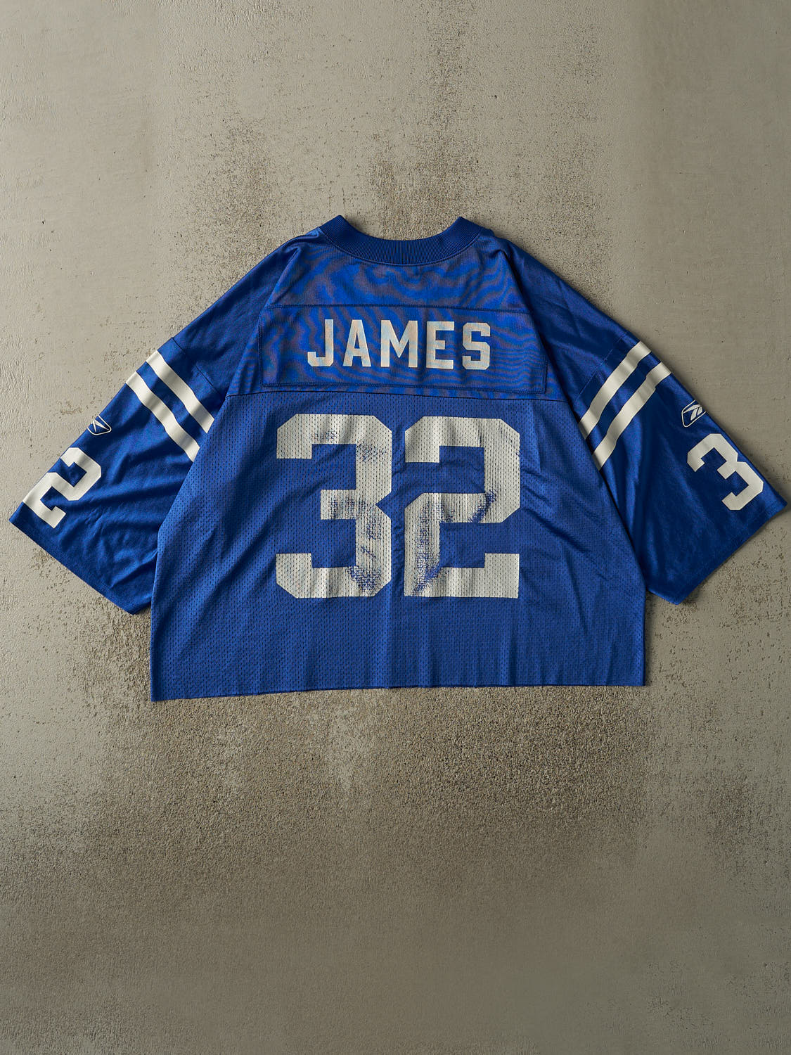 Vintage 90s Blue Indianapolis Edgerrin James #32 Cropped Jersey (L/XL)