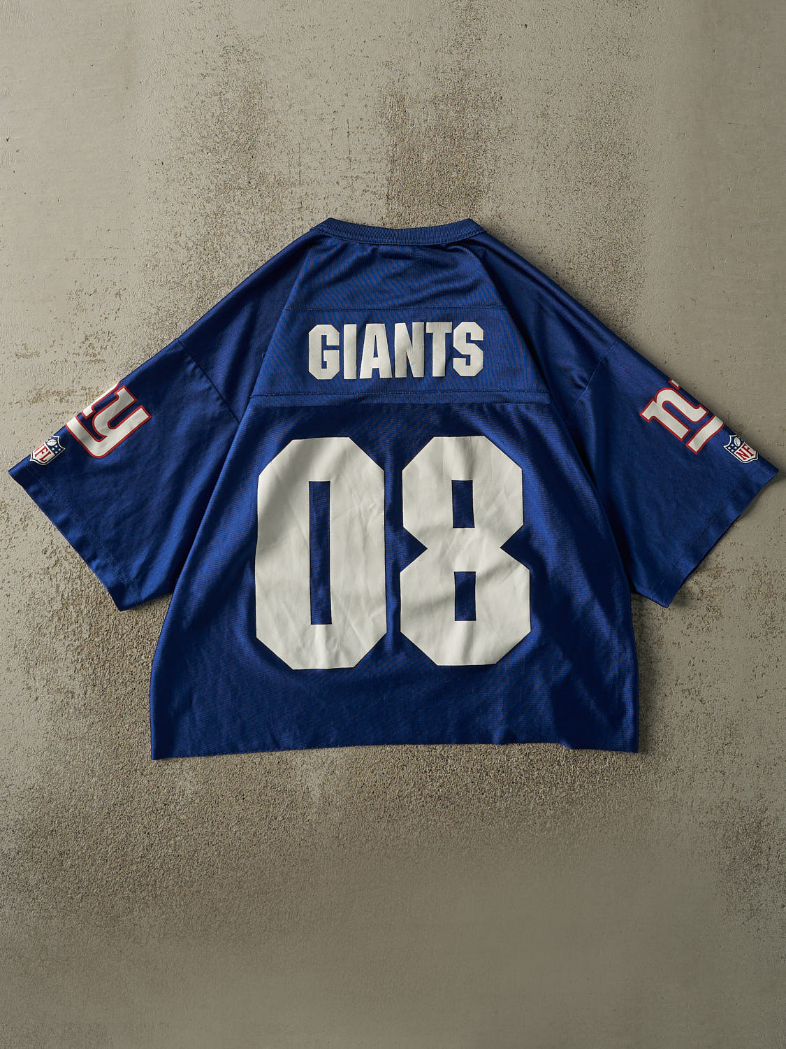 Vintage Y2K Blue New York Giants #8 Cropped Jersey (M/L)
