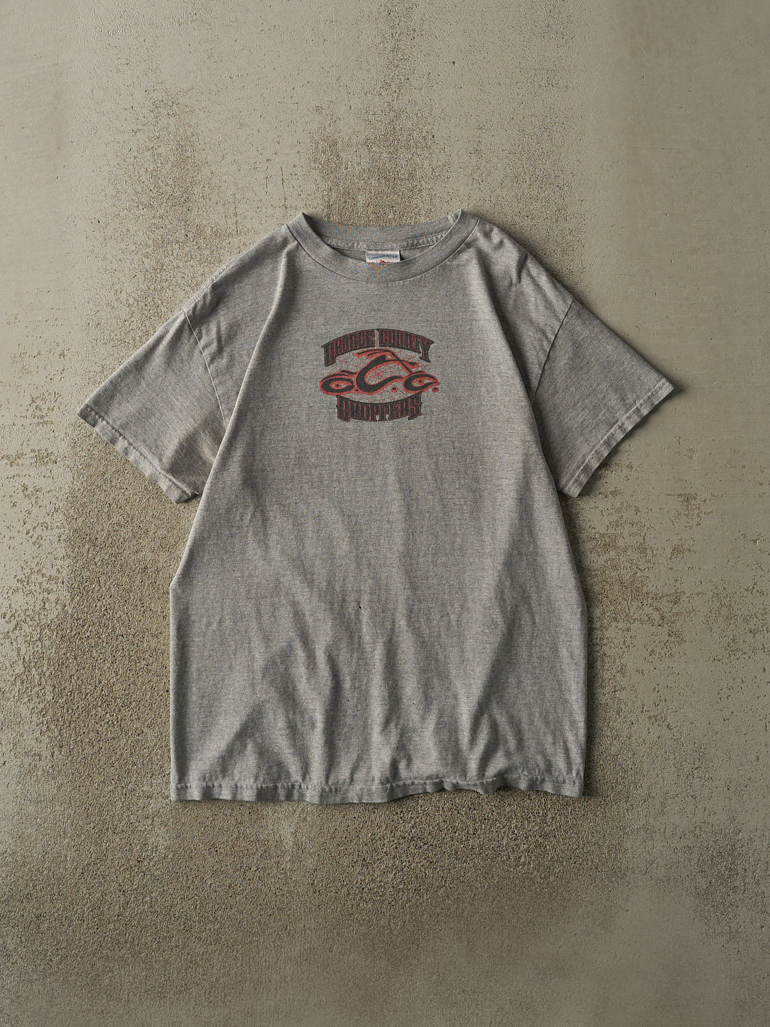 Vintage Y2K Grey Orange County Choppers Tee (S/M)