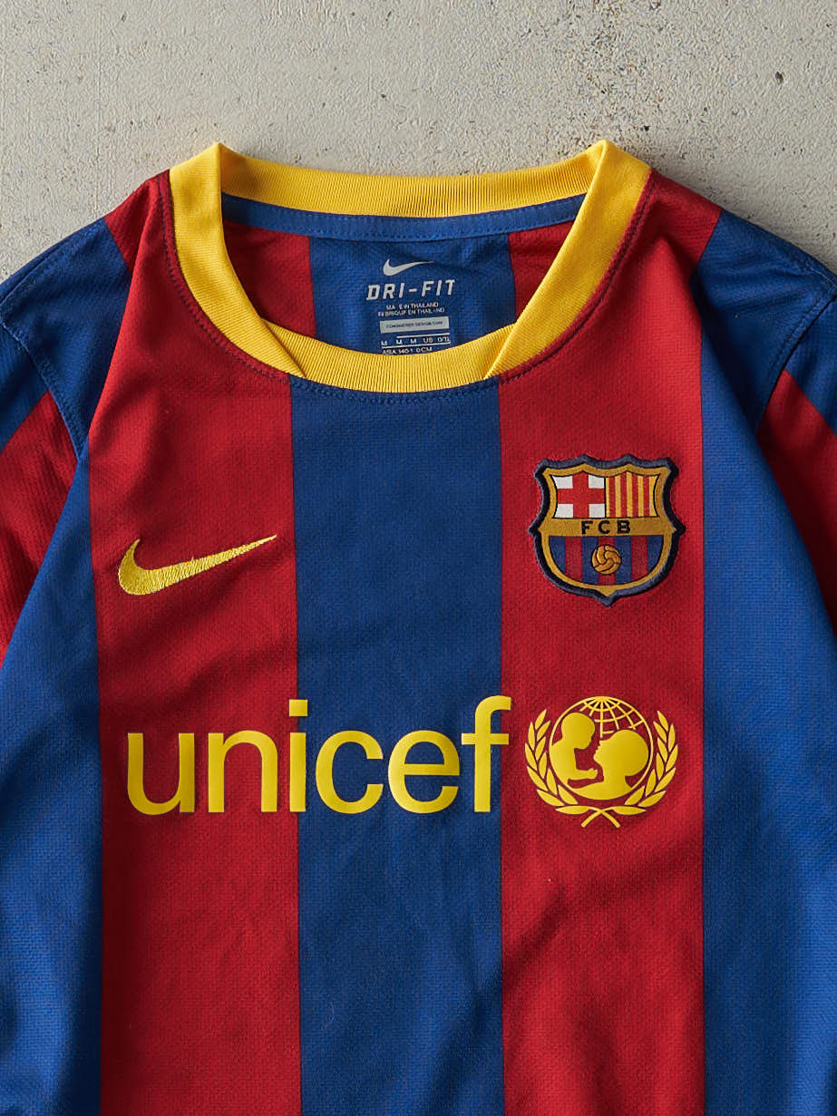 Vintage Y2K Blue & Red Striped Nike Messi Soccer Jersey (XS)