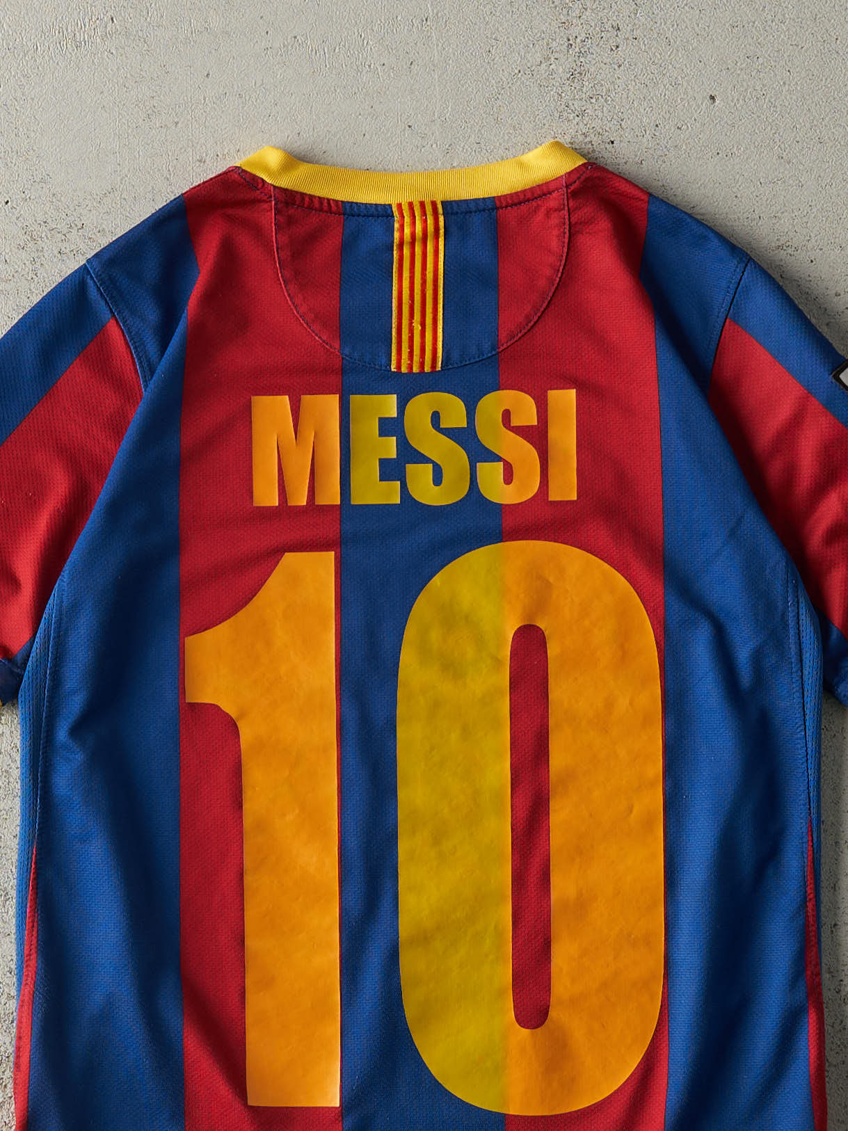 Vintage Y2K Blue & Red Striped Nike Messi Soccer Jersey (XS)