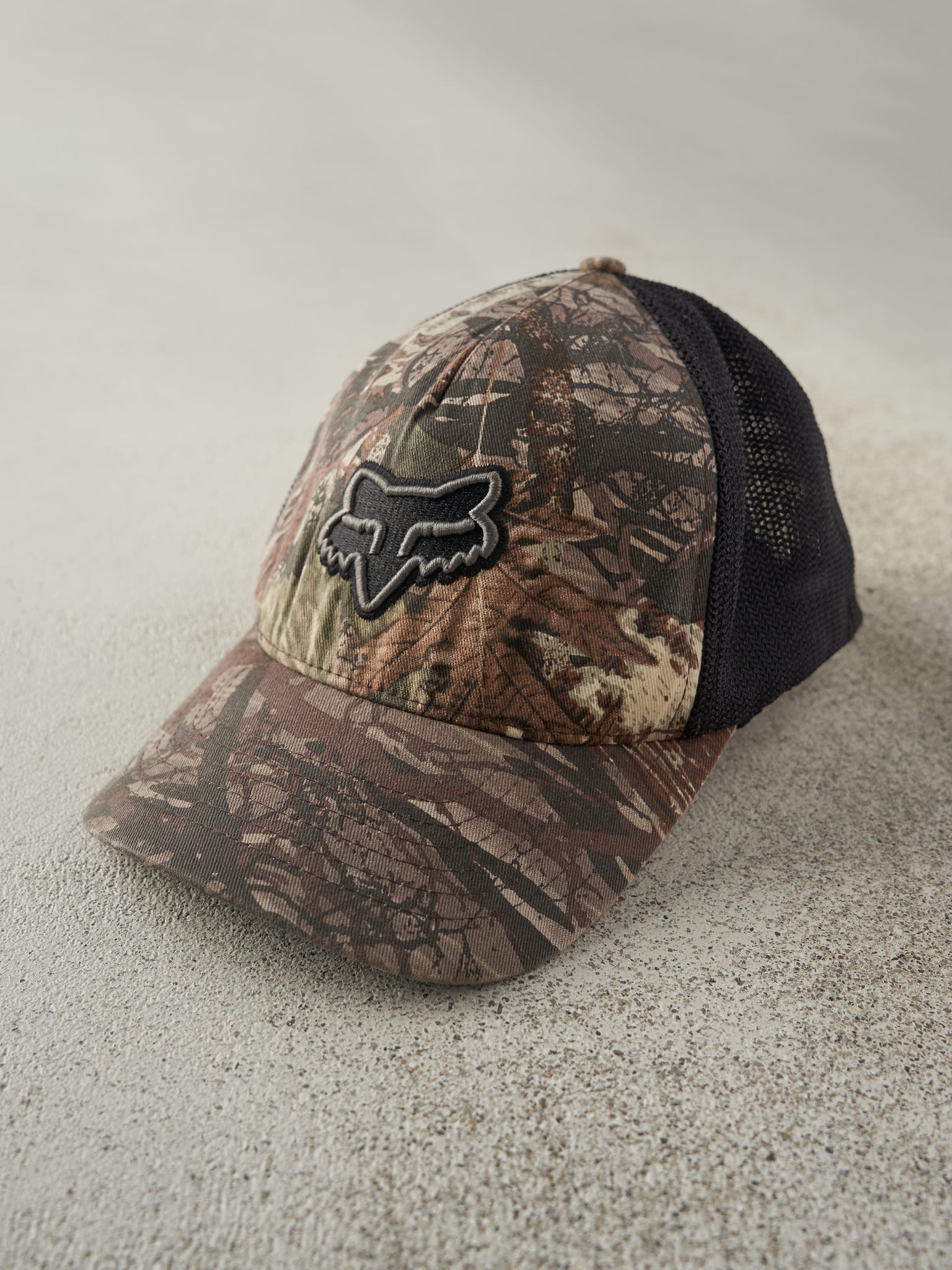 Vintage Y2K Camo Fox Racing Flexfit Trucker Hat