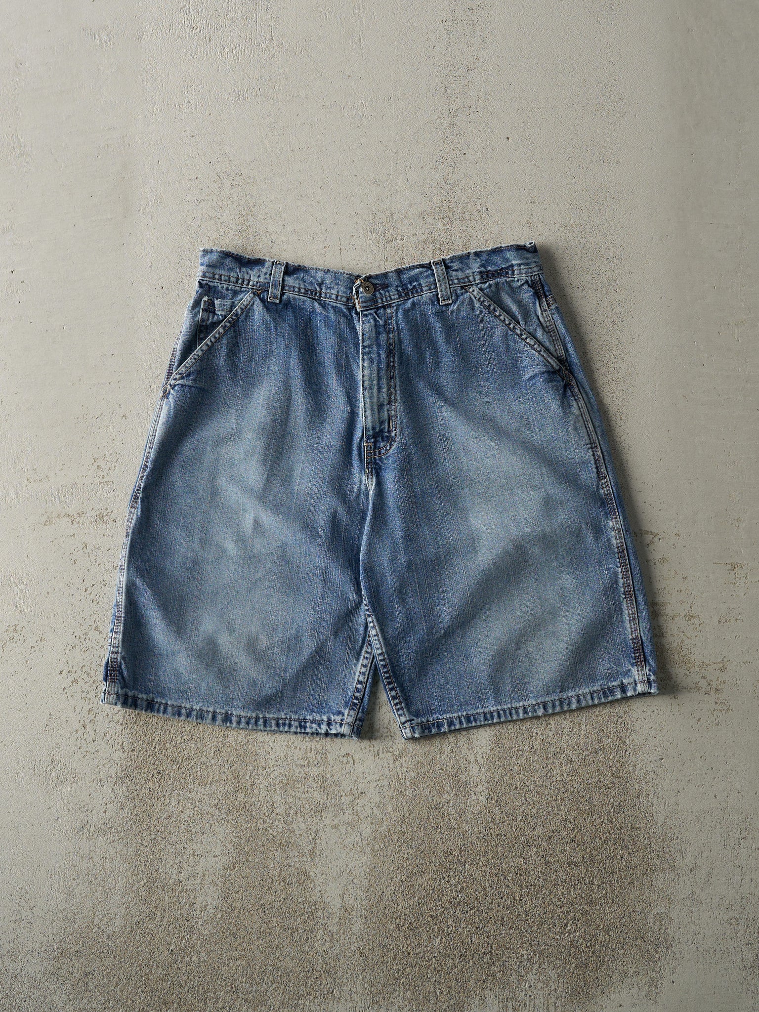 Vintage Y2K Light Wash Arizona Jean Co Carpenter Jean Shorts (33x10)