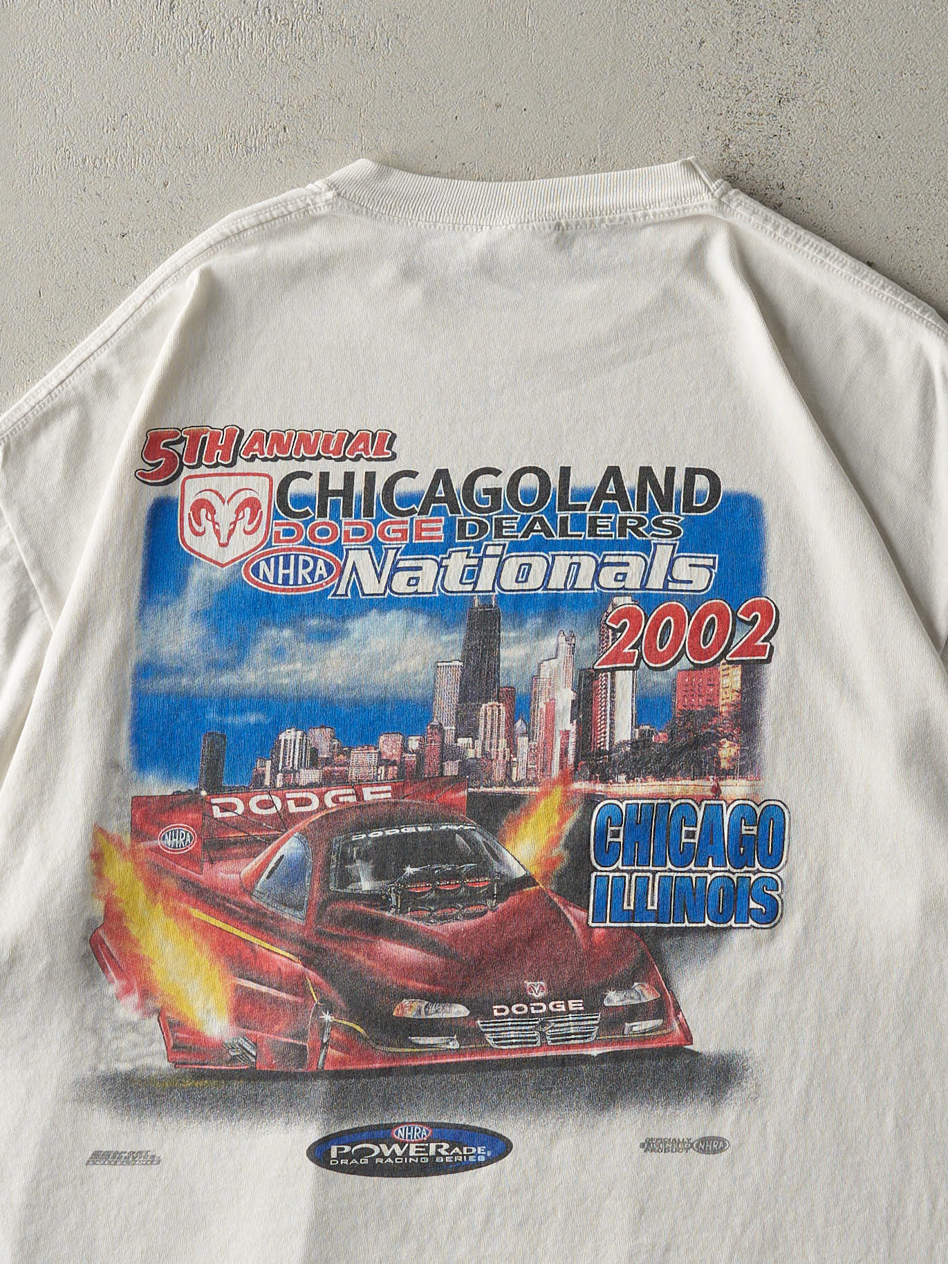 Vintage 02' White Dodge NHRA Nationals Racing Tee (L/XL)