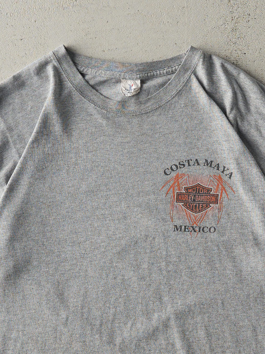 Vintage Y2K Grey Costa Maya Mexico Harley Davidson Tee (L/XL)