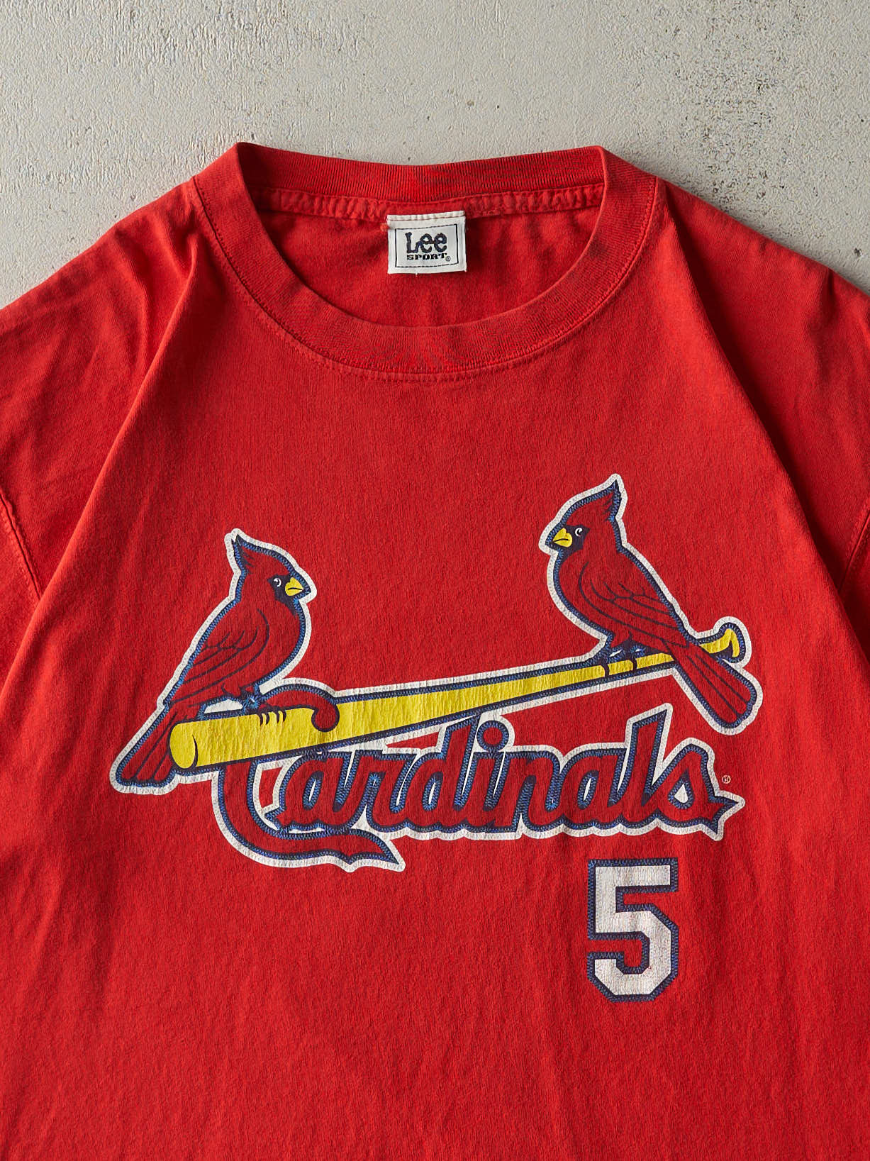 Vintage 06' Red St. Louis Cardinals #5 Albert Pujols Player Tee (L)