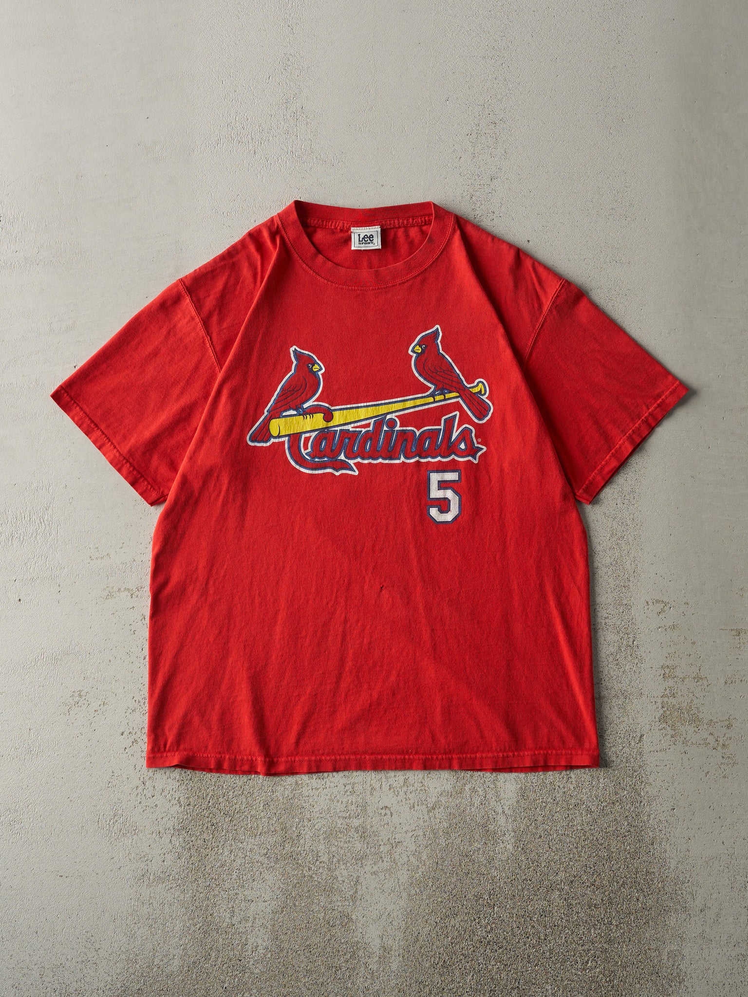 Vintage 06' Red St. Louis Cardinals #5 Albert Pujols Player Tee (L)