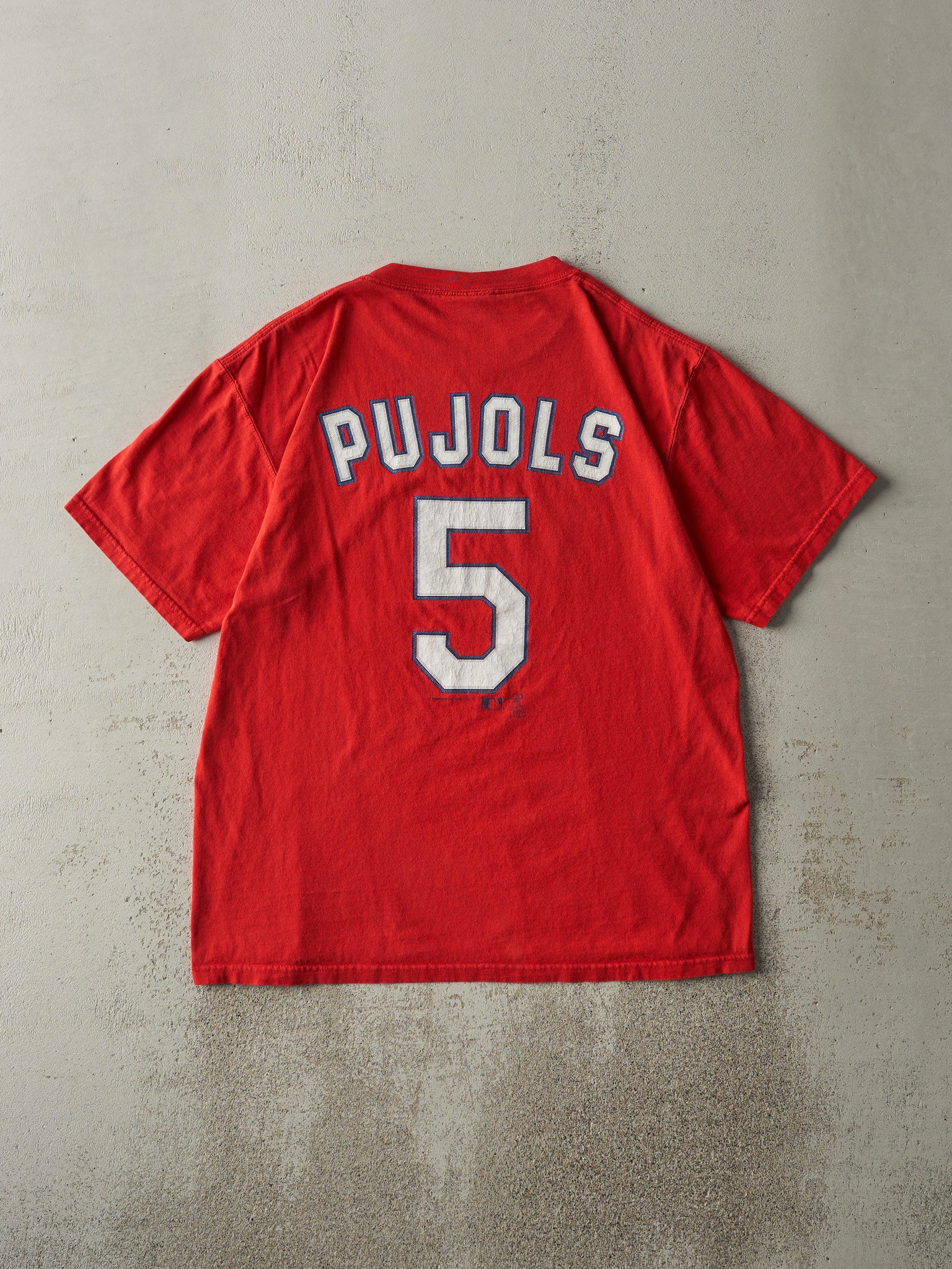 Vintage 06' Red St. Louis Cardinals #5 Albert Pujols Player Tee (L)