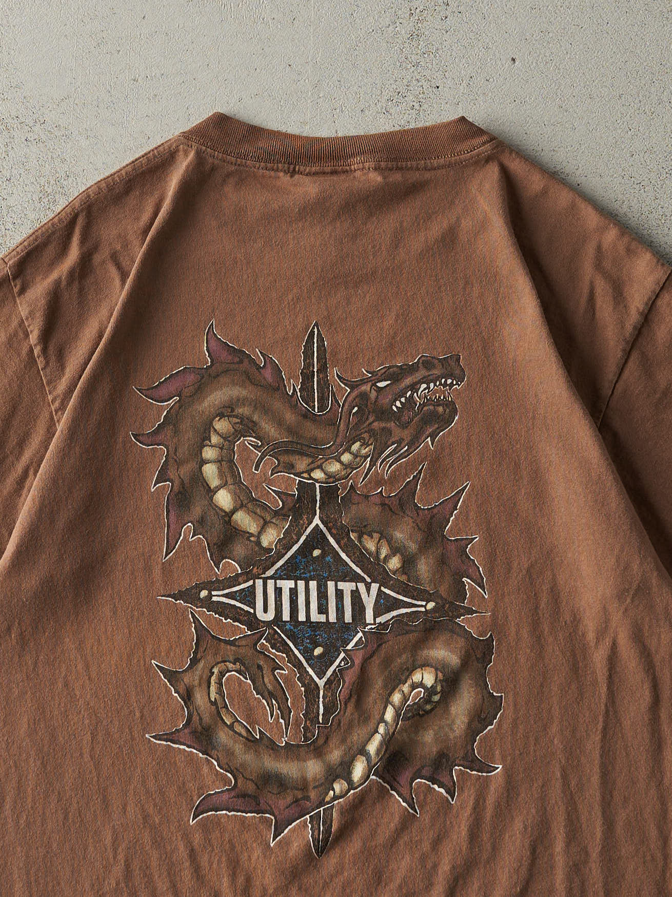 Vintage Y2K Brown Utility Brand Tee (M)