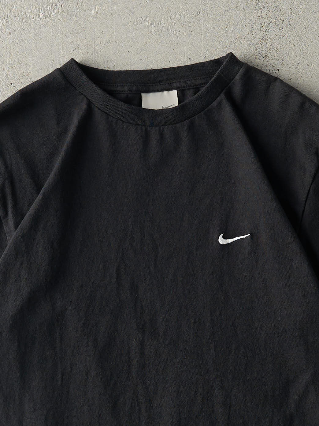 Vintage Y2K Black Embroidered Nike Swoosh Tee (S)