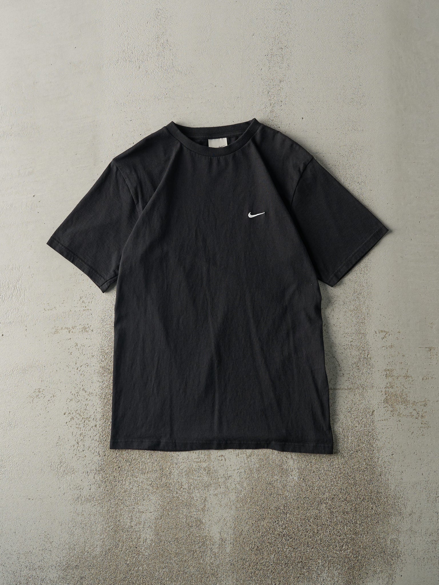 Vintage Y2K Black Embroidered Nike Swoosh Tee (S)