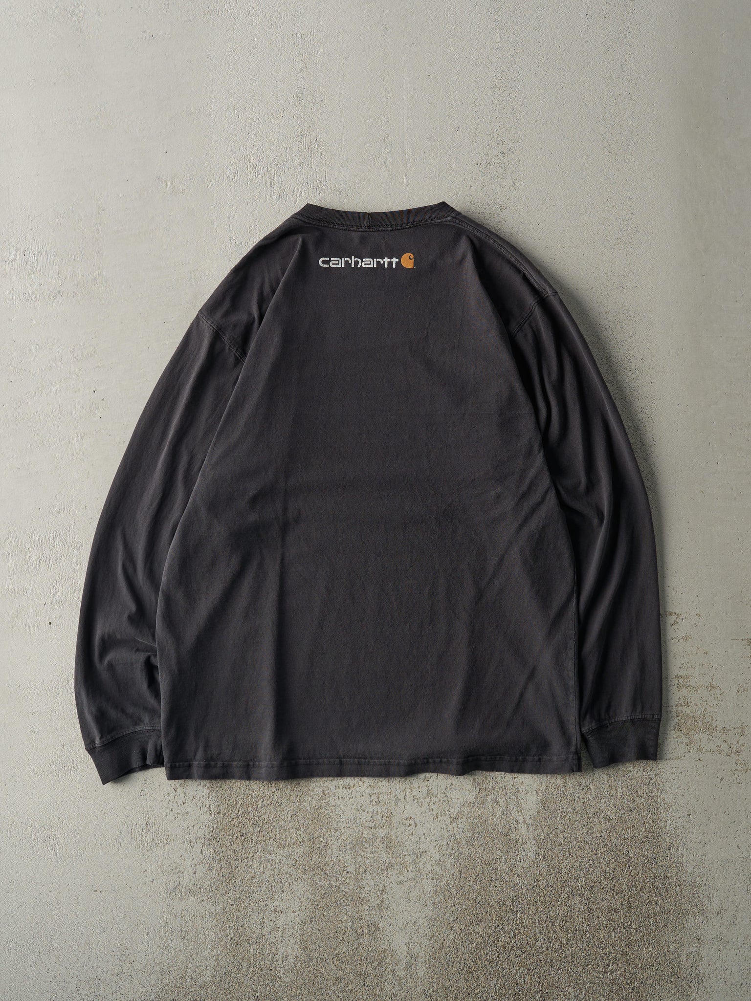 Vintage Y2K Faded Black Carhartt Long Sleeve (L/XL)