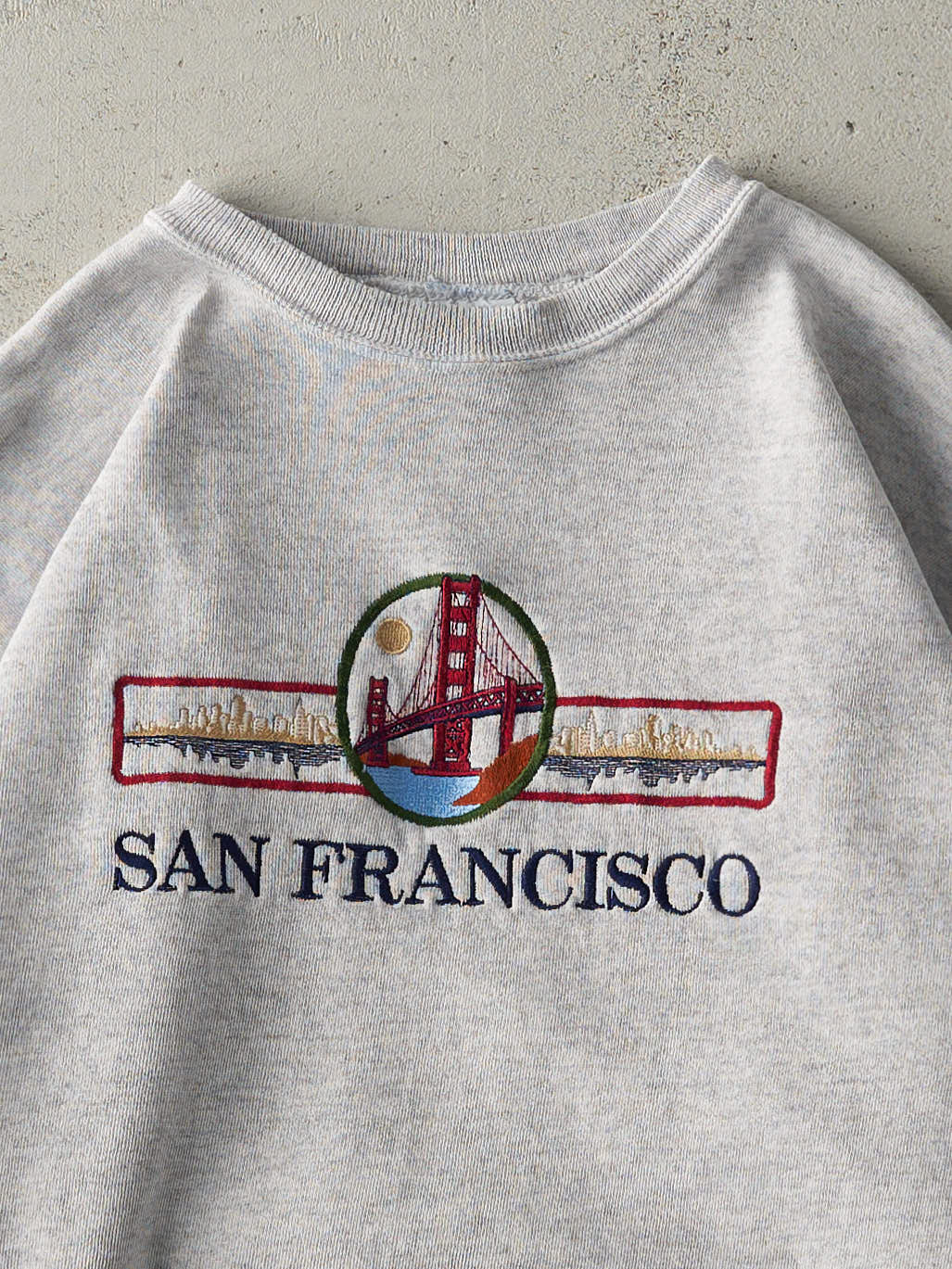 Vintage 90s Heather Grey San Francisco Embroidered Crewneck (M)