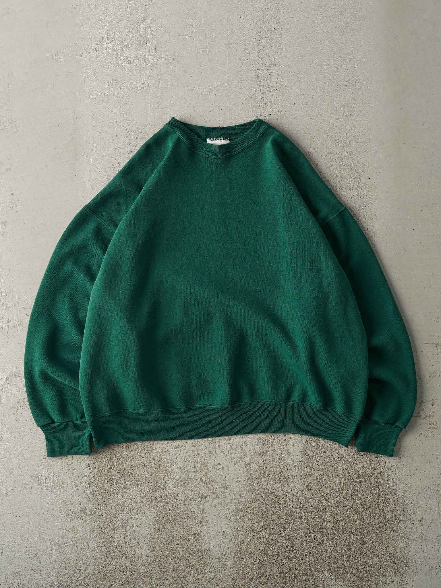 Vintage 90s Green Blank Boxy Crewneck (L)