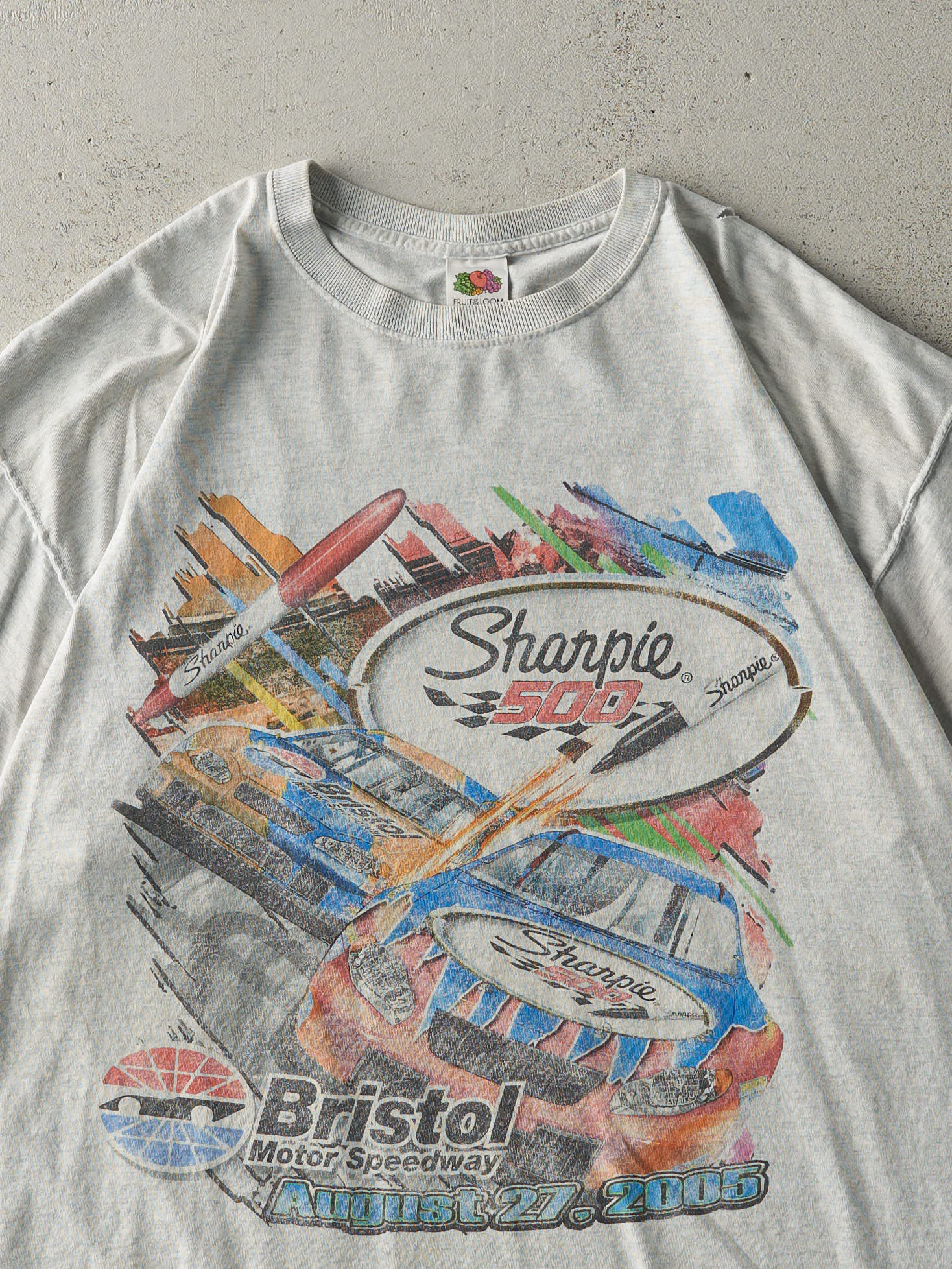 Vintage 05' Heather Grey Sharpie 500 Racing Tee (L/XL)