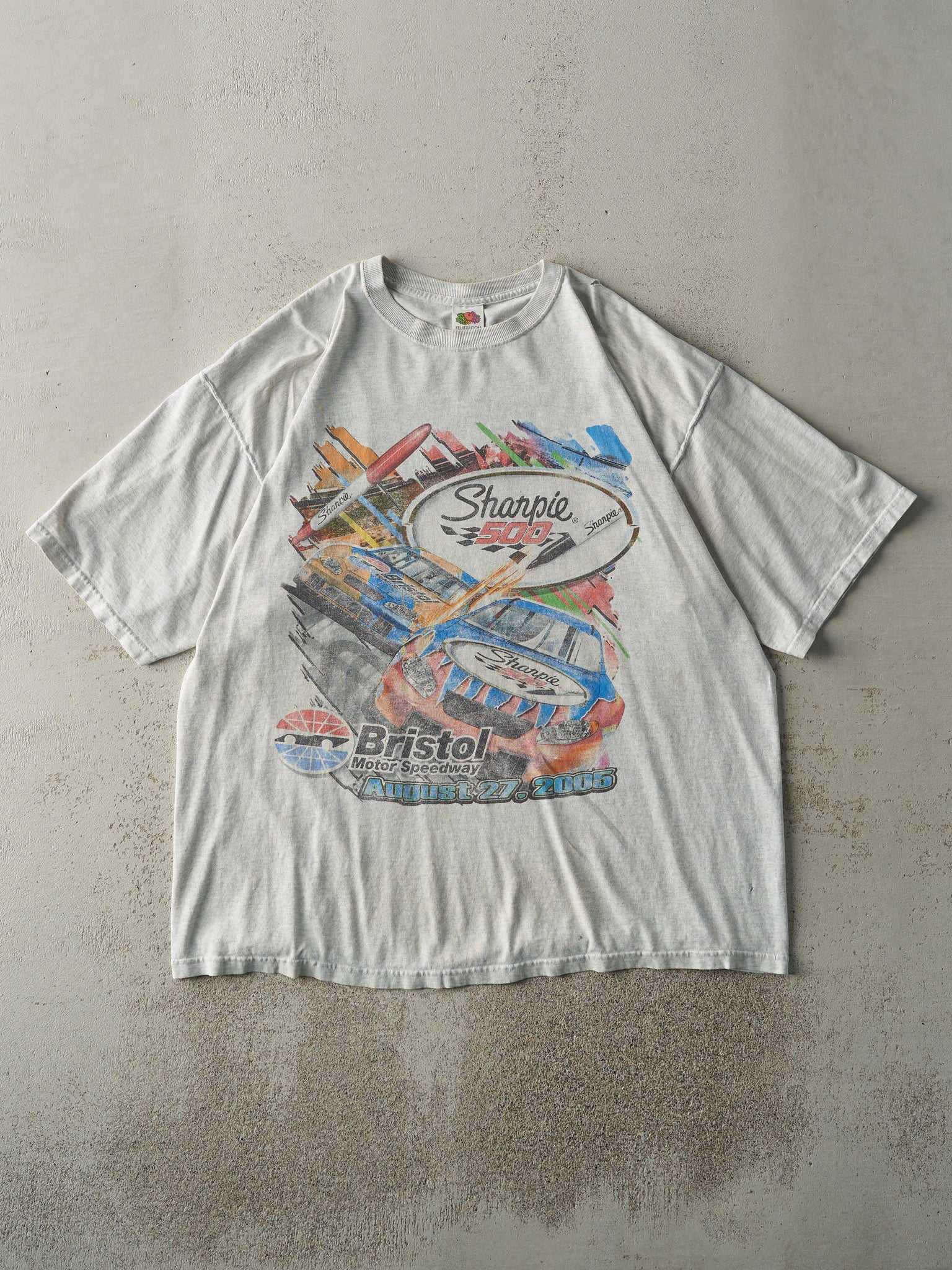 Vintage 05' Heather Grey Sharpie 500 Racing Tee (L/XL)