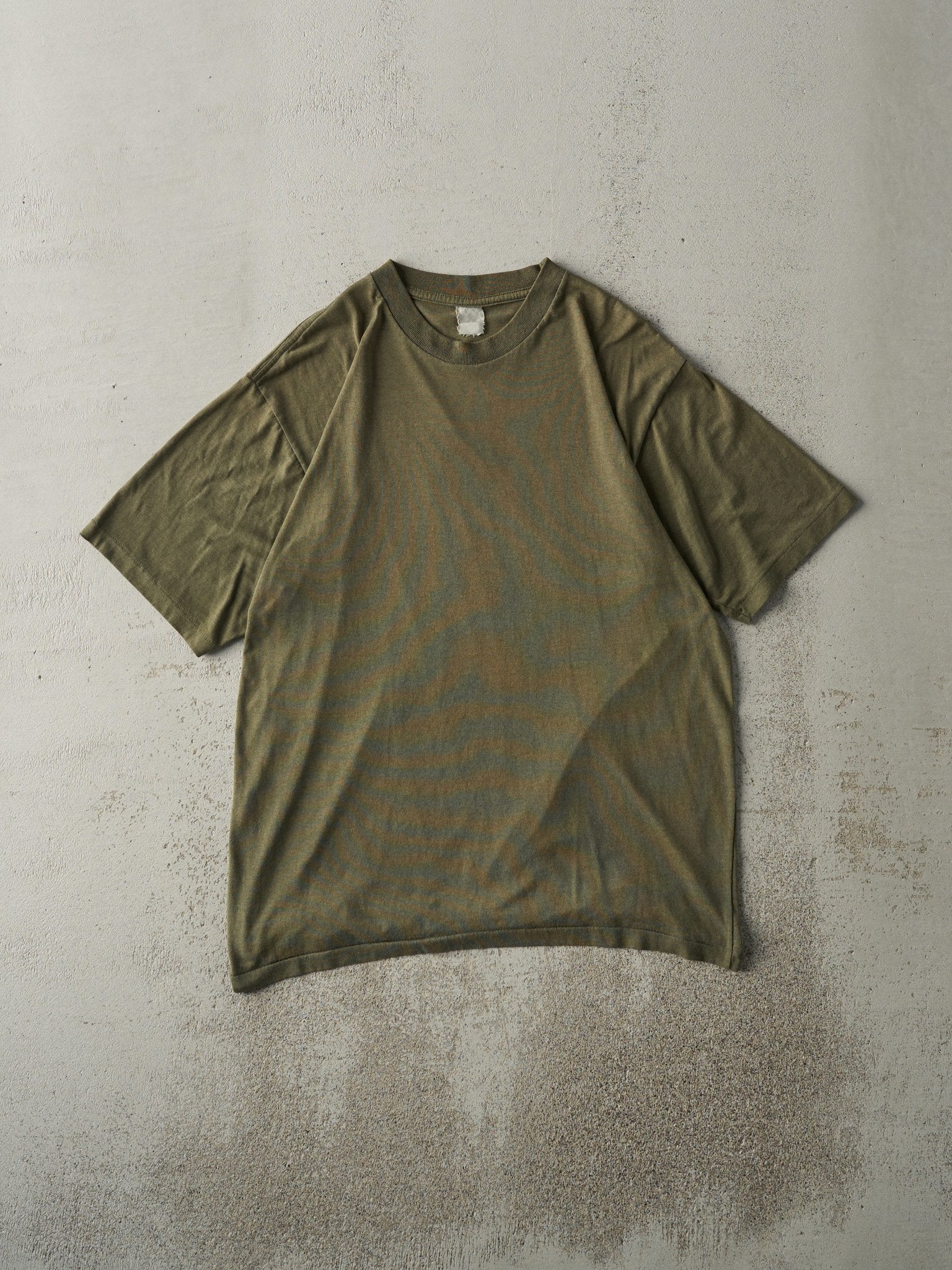 Vintage 90s Army Green Blank Single Stitch Tee (M/L)