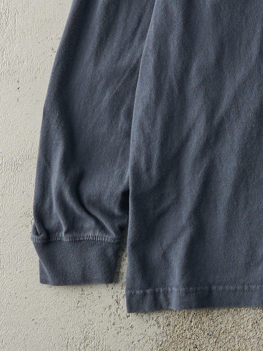 Vintage Y2K Navy Blue Carhartt Quarter Button Pocket Long Sleeve (L/XL)