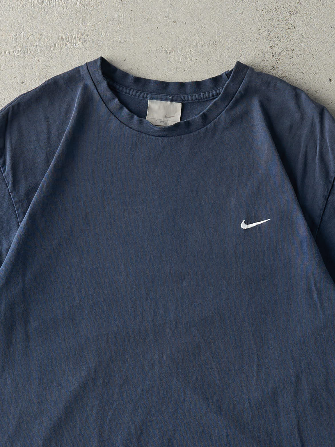 Vintage Y2K Navy Blue Nike Embroidered Swoosh Tee (M)