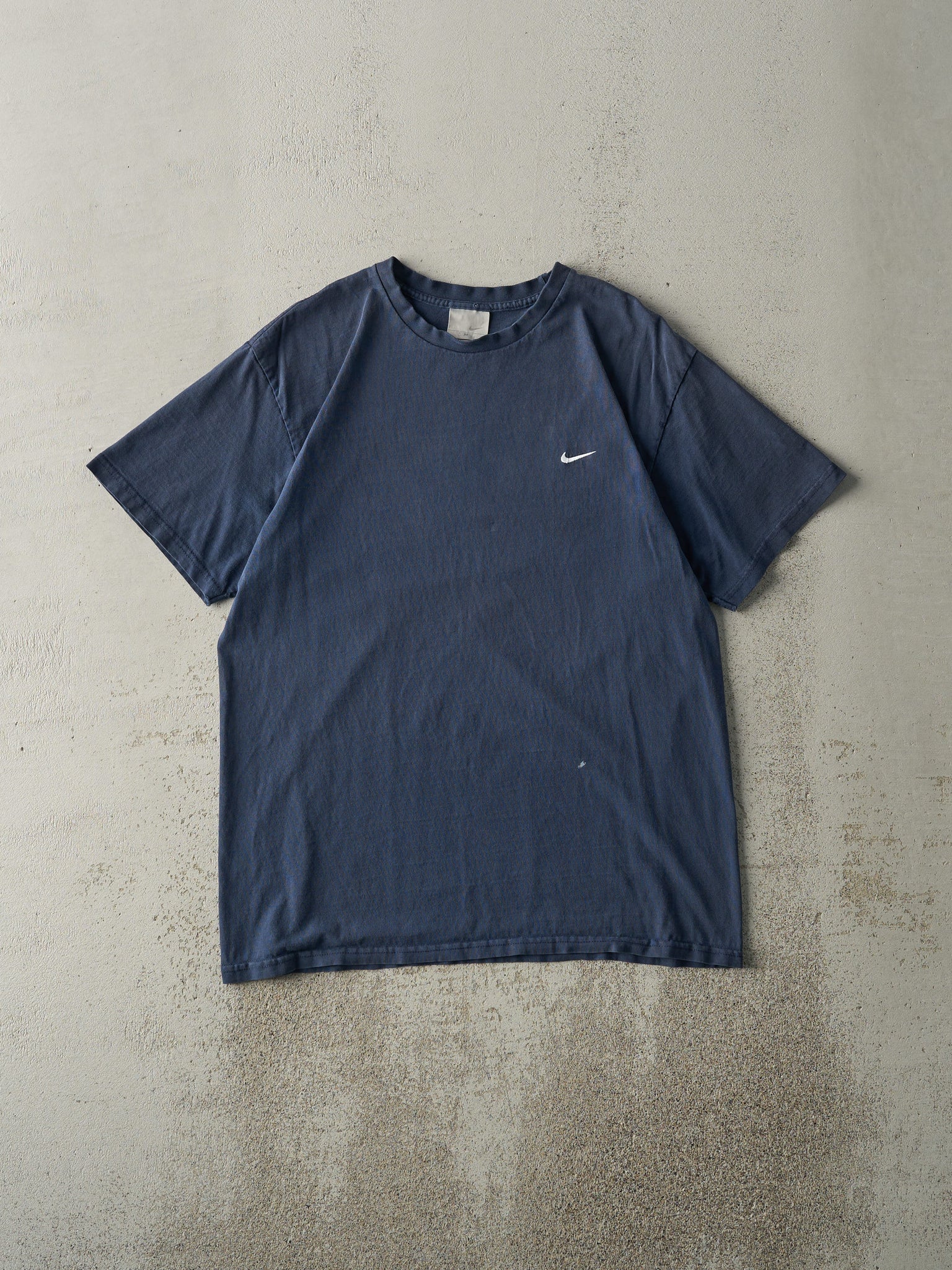 Vintage Y2K Navy Blue Nike Embroidered Swoosh Tee (M)