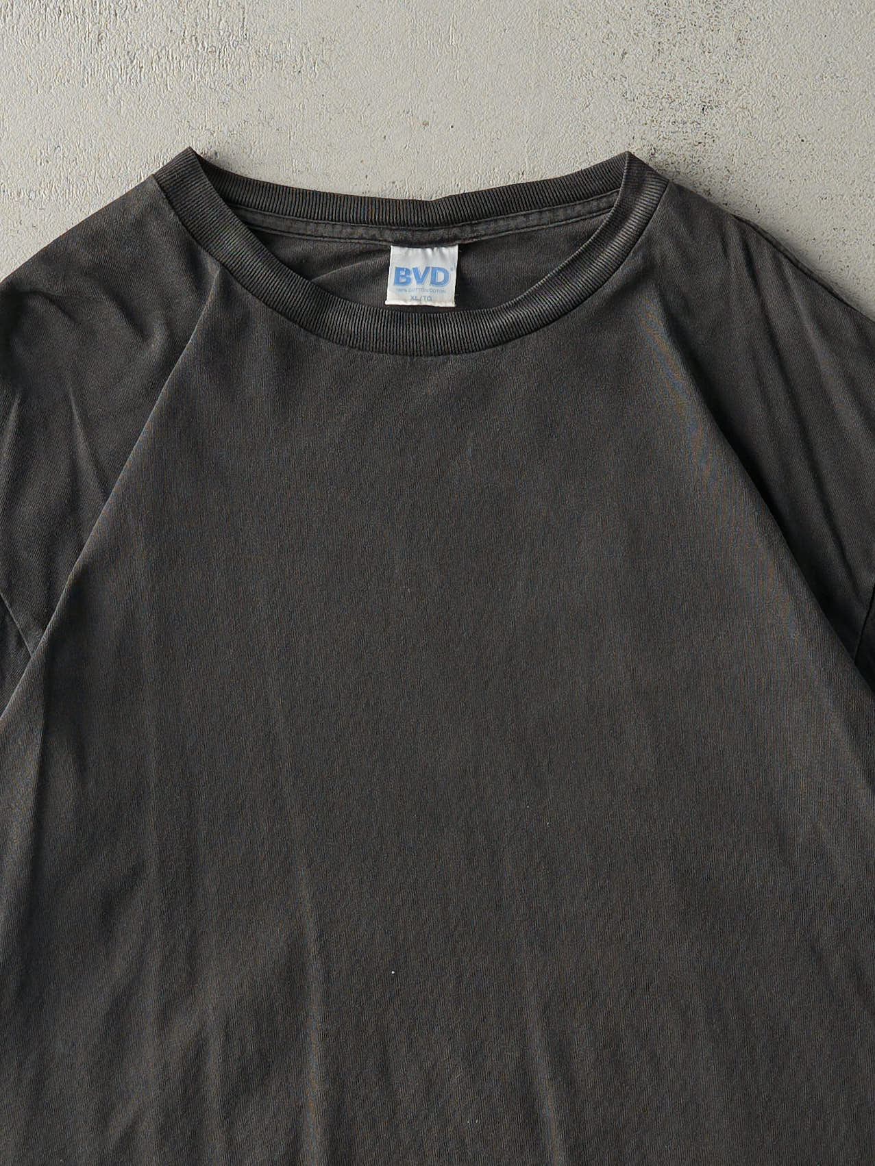 Vintage 90s Faded Black Blank Single Stitch Tee (L/XL)