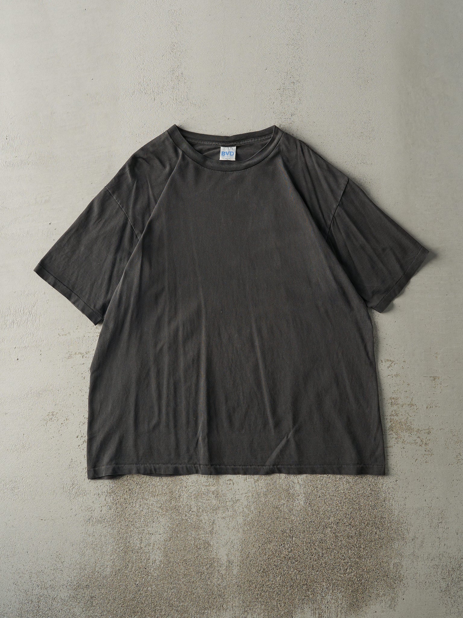 Vintage 90s Faded Black Blank Single Stitch Tee (L/XL)