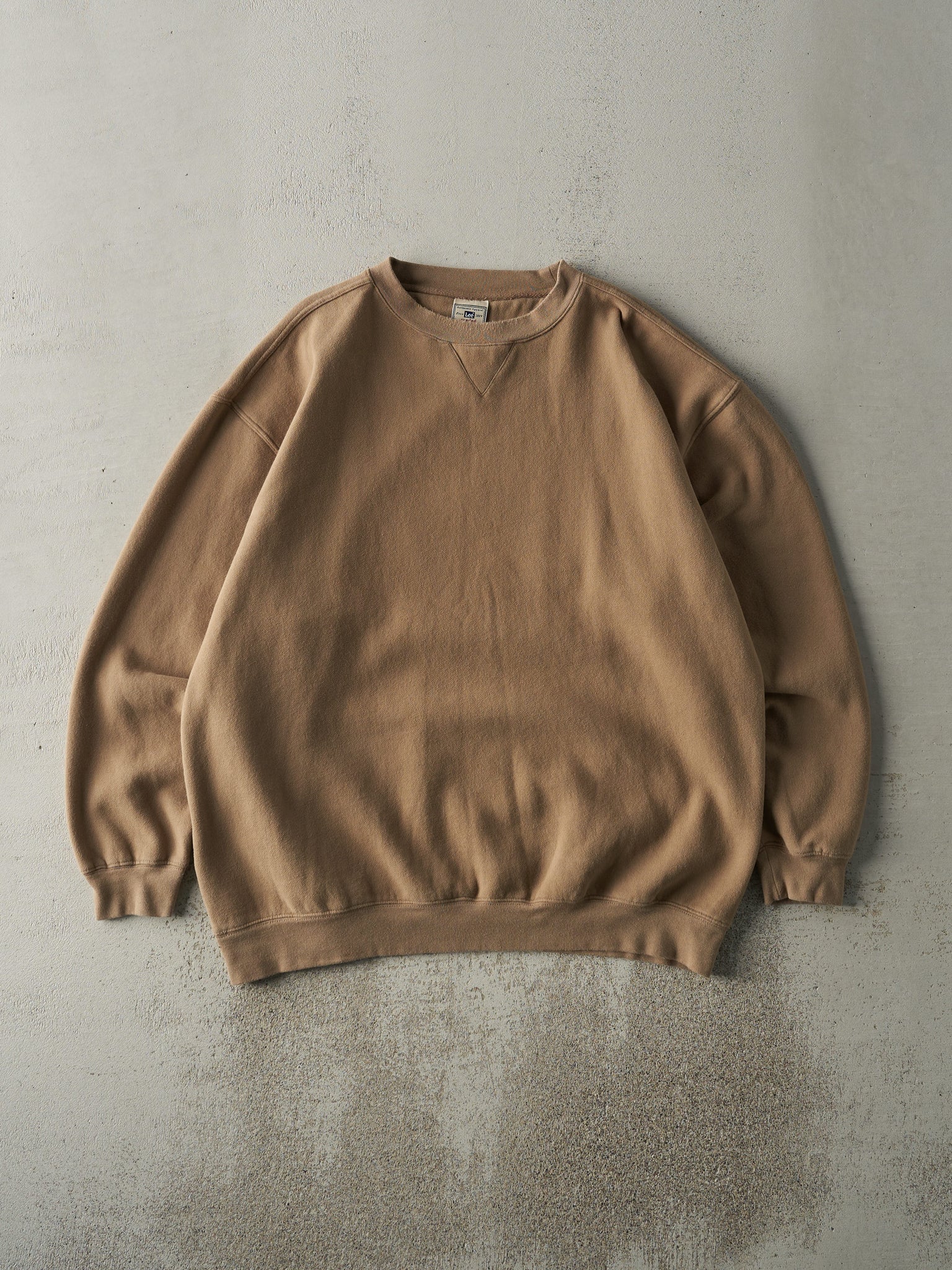 Vintage Y2K Beige Blank Crewneck (XL)