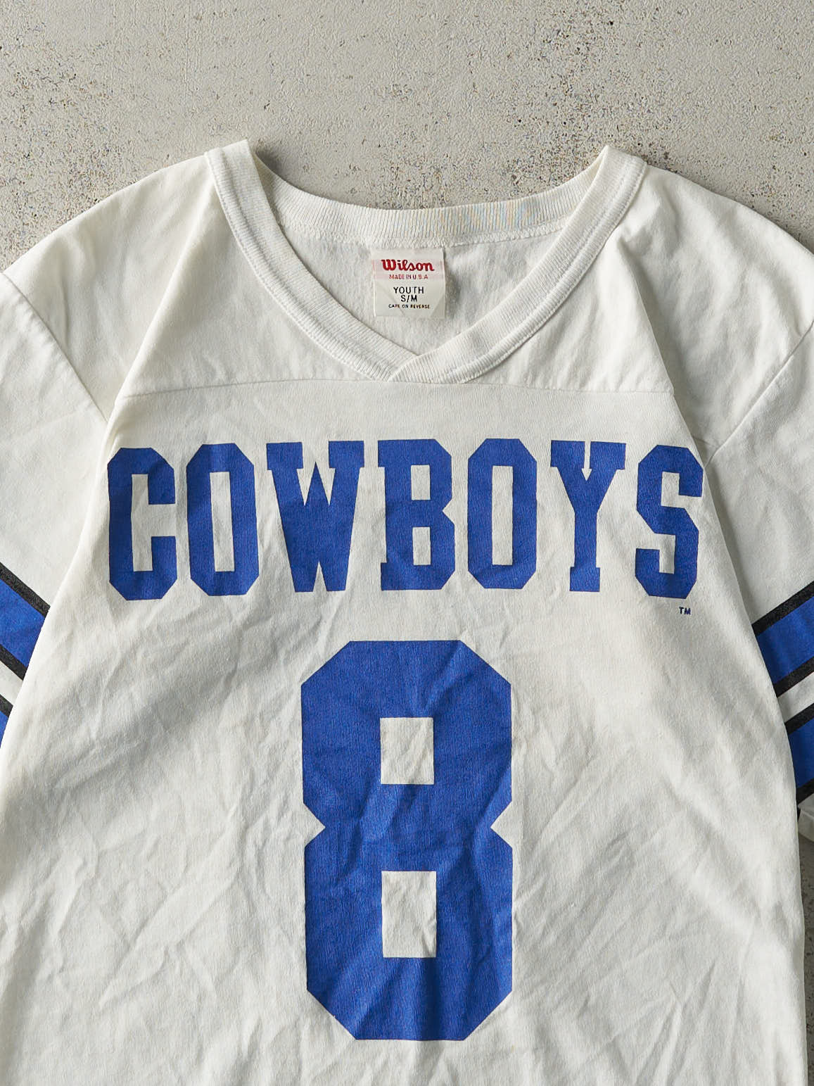 Vintage 90s White Dallas Cowboys #8 Troy Aikman Football Jersey Tee (XS)