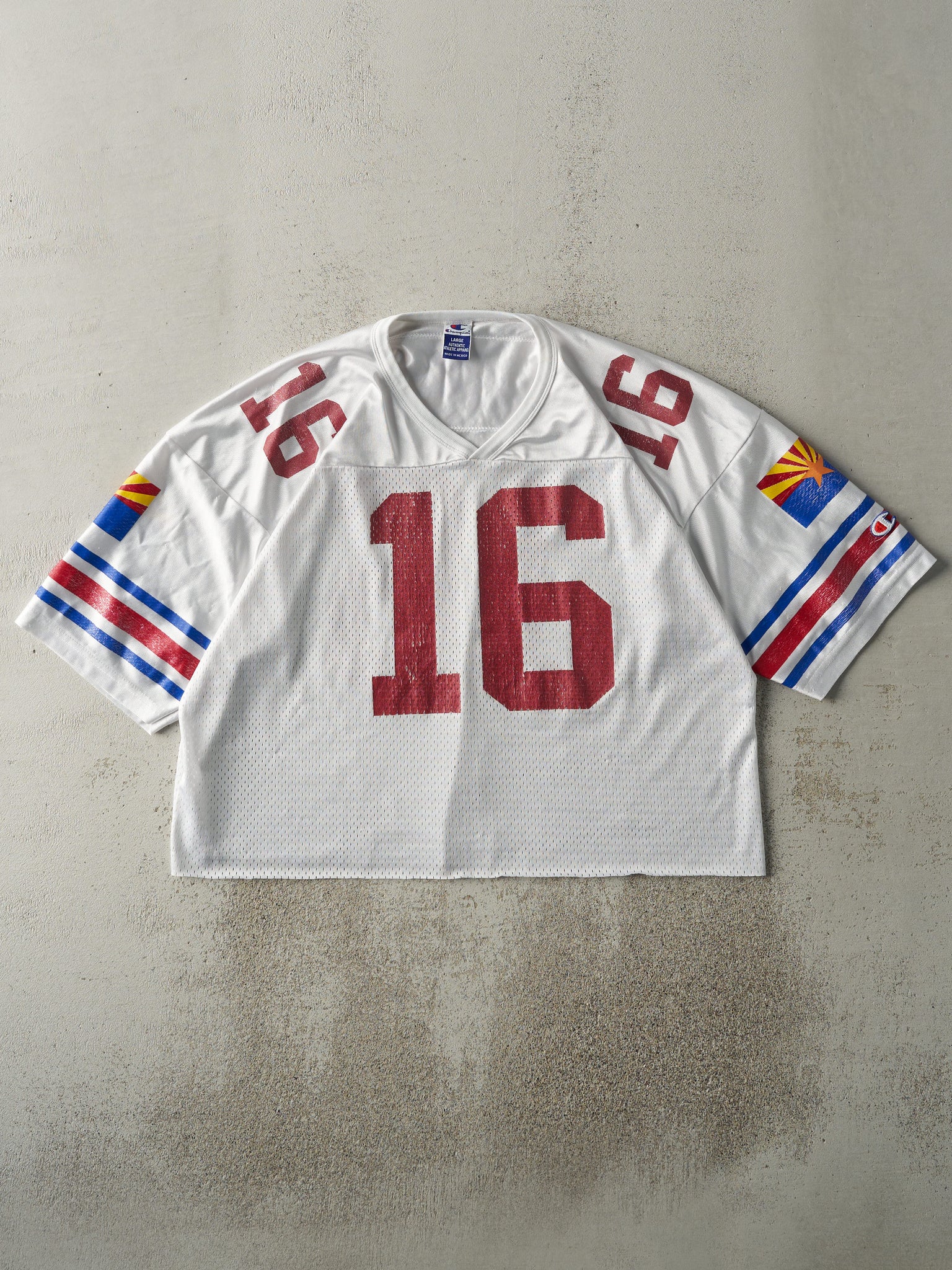 Vintage 90s White Arizona Cardinals #16 Jake Plummer Cropped Football Jersey (L/XL)