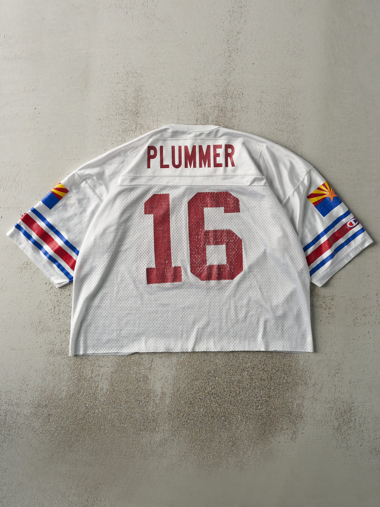 Vintage 90s White Arizona Cardinals #16 Jake Plummer Cropped Football Jersey (L/XL)