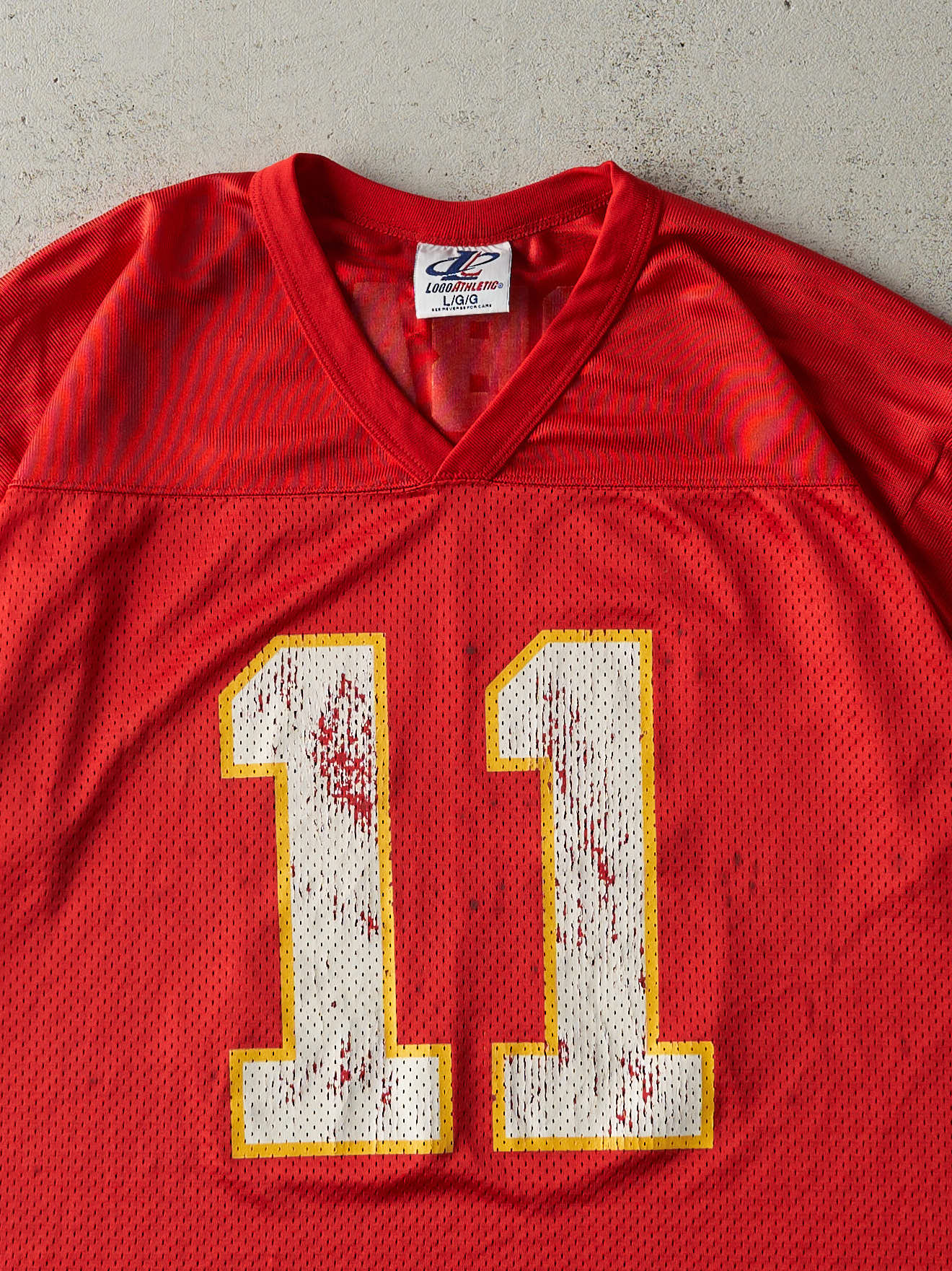 Vintage 90s Red Kansas City Chiefs #11 Elvis Grbac Cropped Football Jersey (L)