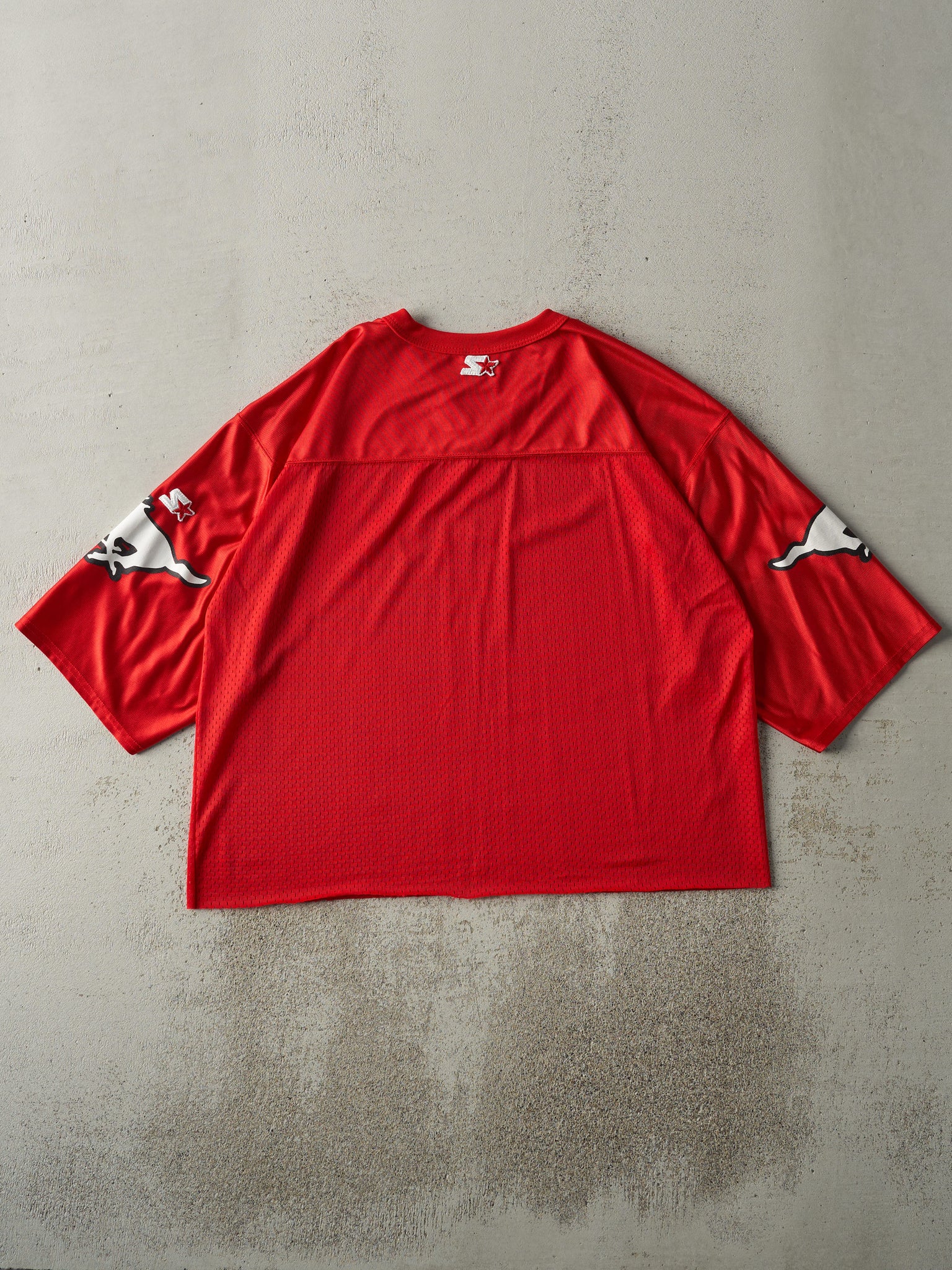 Vintage 90s Red Calgary Stampeders Cropped Football Jersey (L)