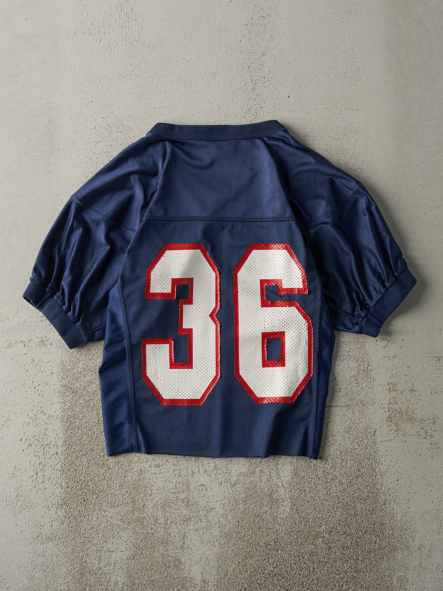 Vintage Y2K Navy Blue Giants #36 Cropped Football Jersey (S)