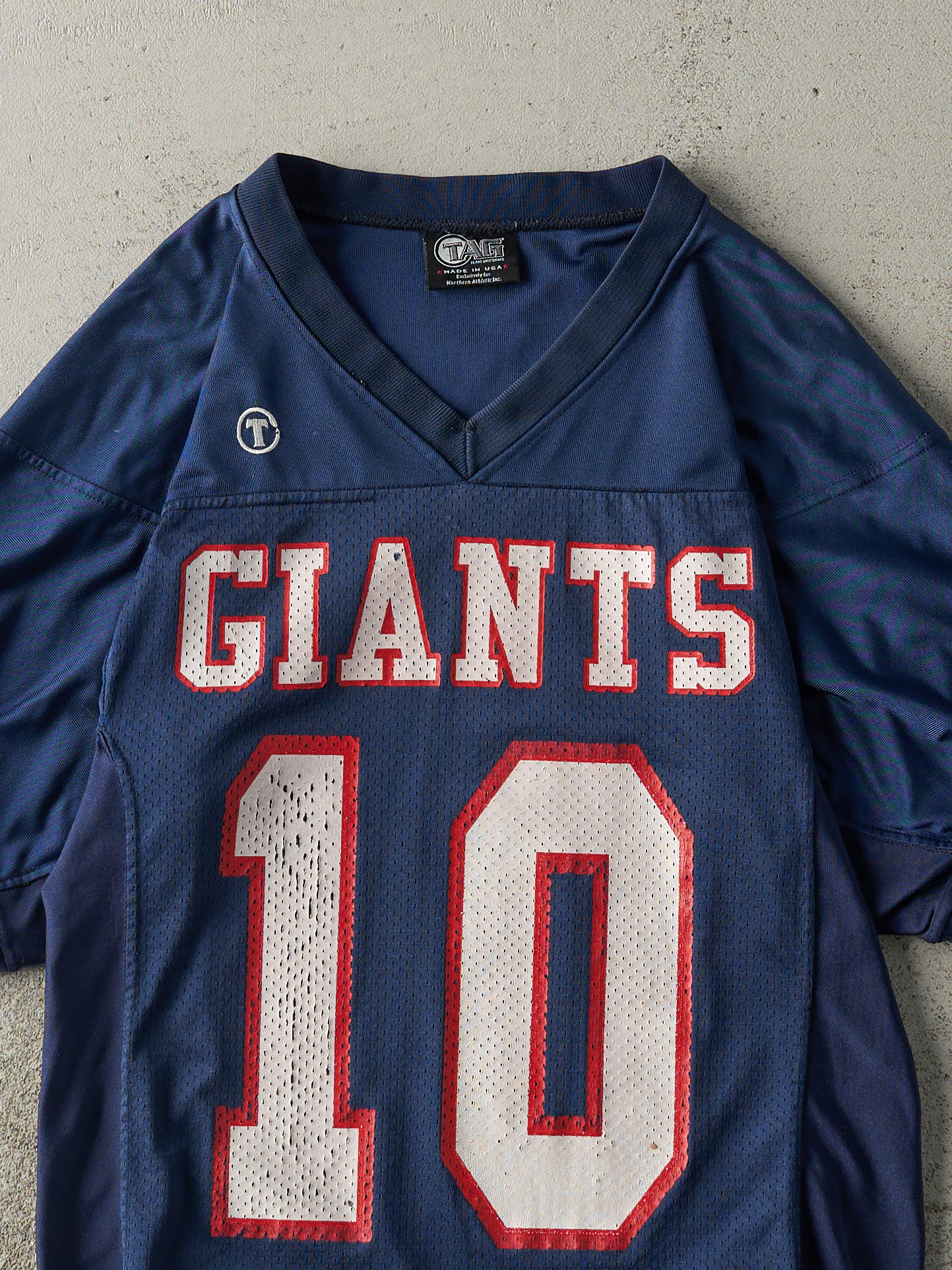 Vintage Y2K Navy Blue Giants #10 Cropped Football Jersey (S/M)