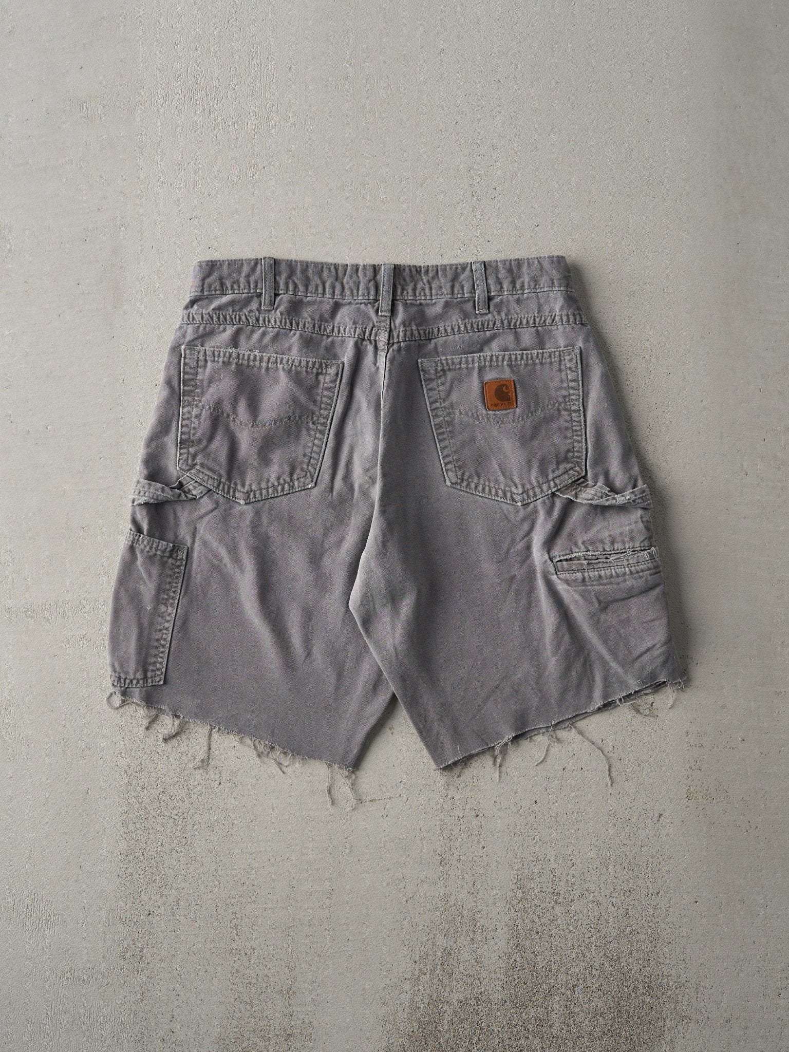 Vintage Y2K Grey Loose Fit Carhartt Carpenter Cut Off Shorts (34x9.5)