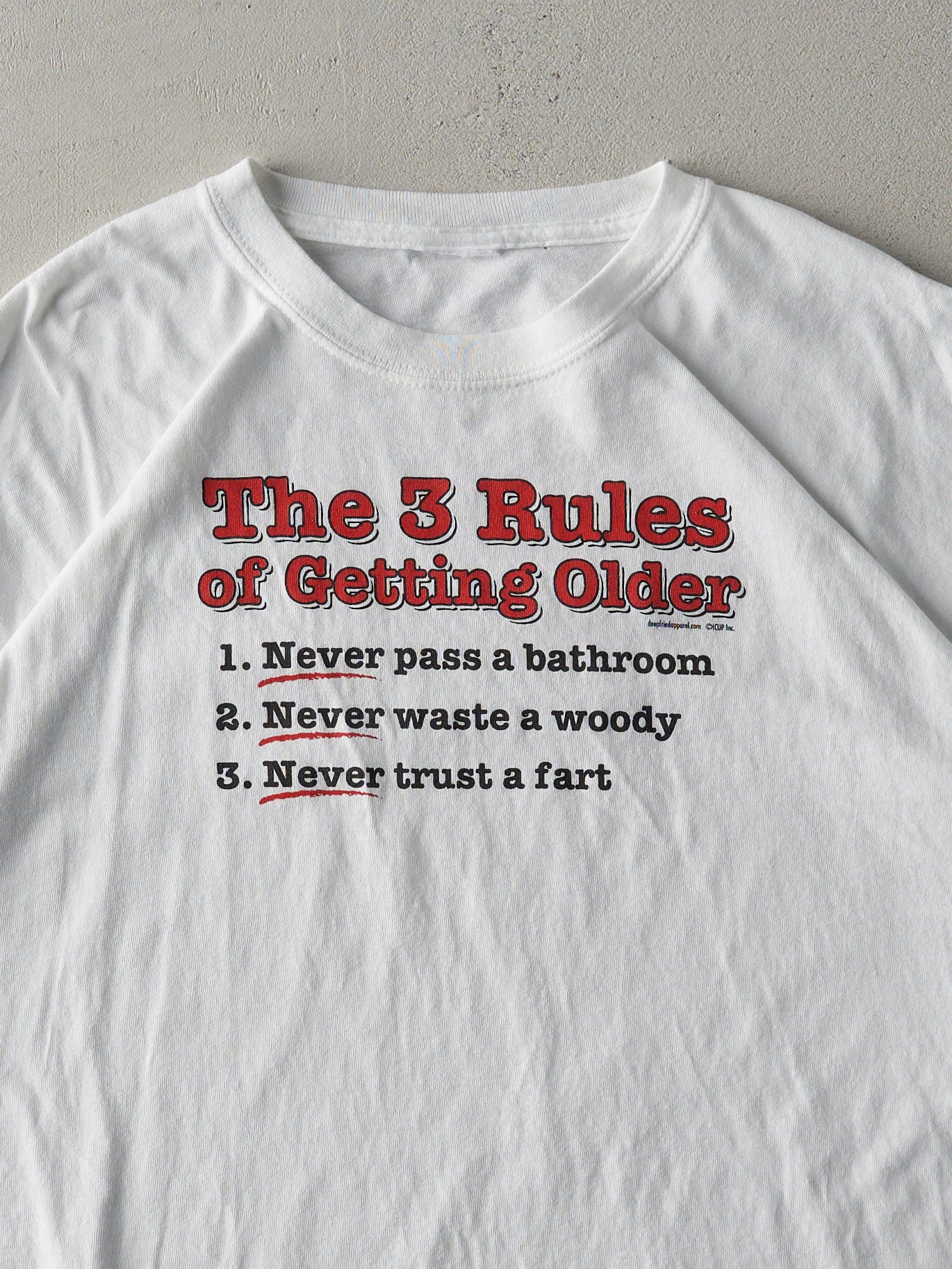 Vintage Y2K White "Rules Of Getting Older" Tee (L)