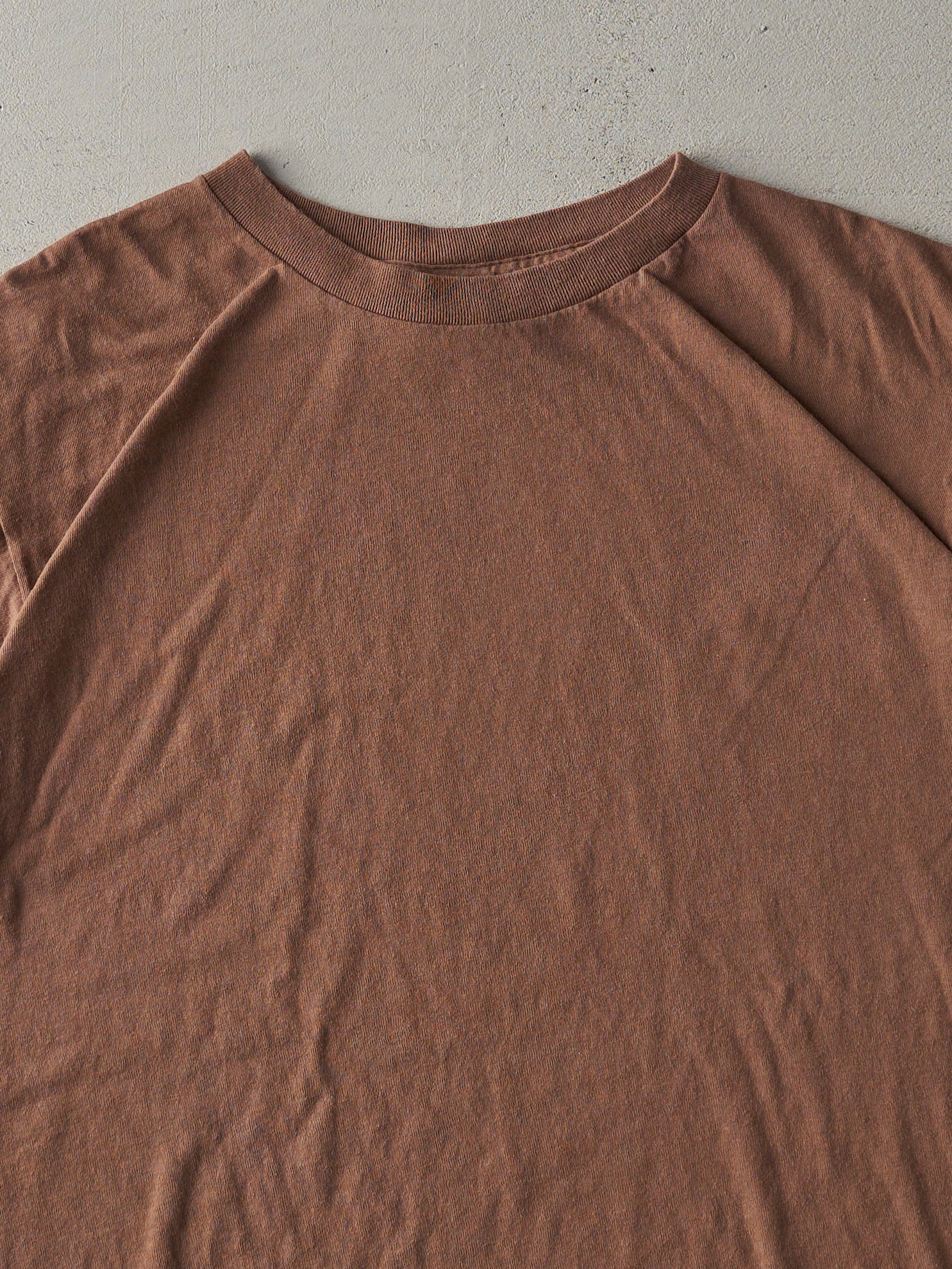 Vintage 90s Chocolate Brown Blank Tee (L)