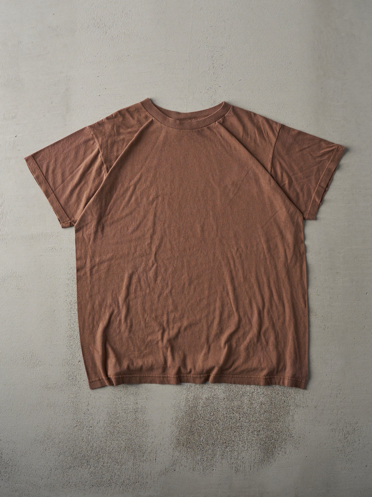 Vintage 90s Chocolate Brown Blank Tee (L)