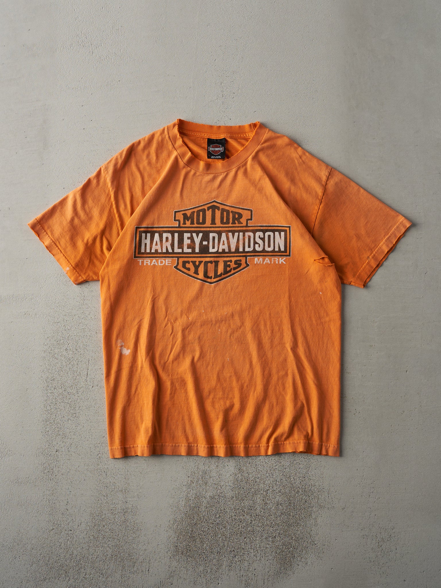 Vintage Y2K Orange Barrie Harley Davidson Tee (M)