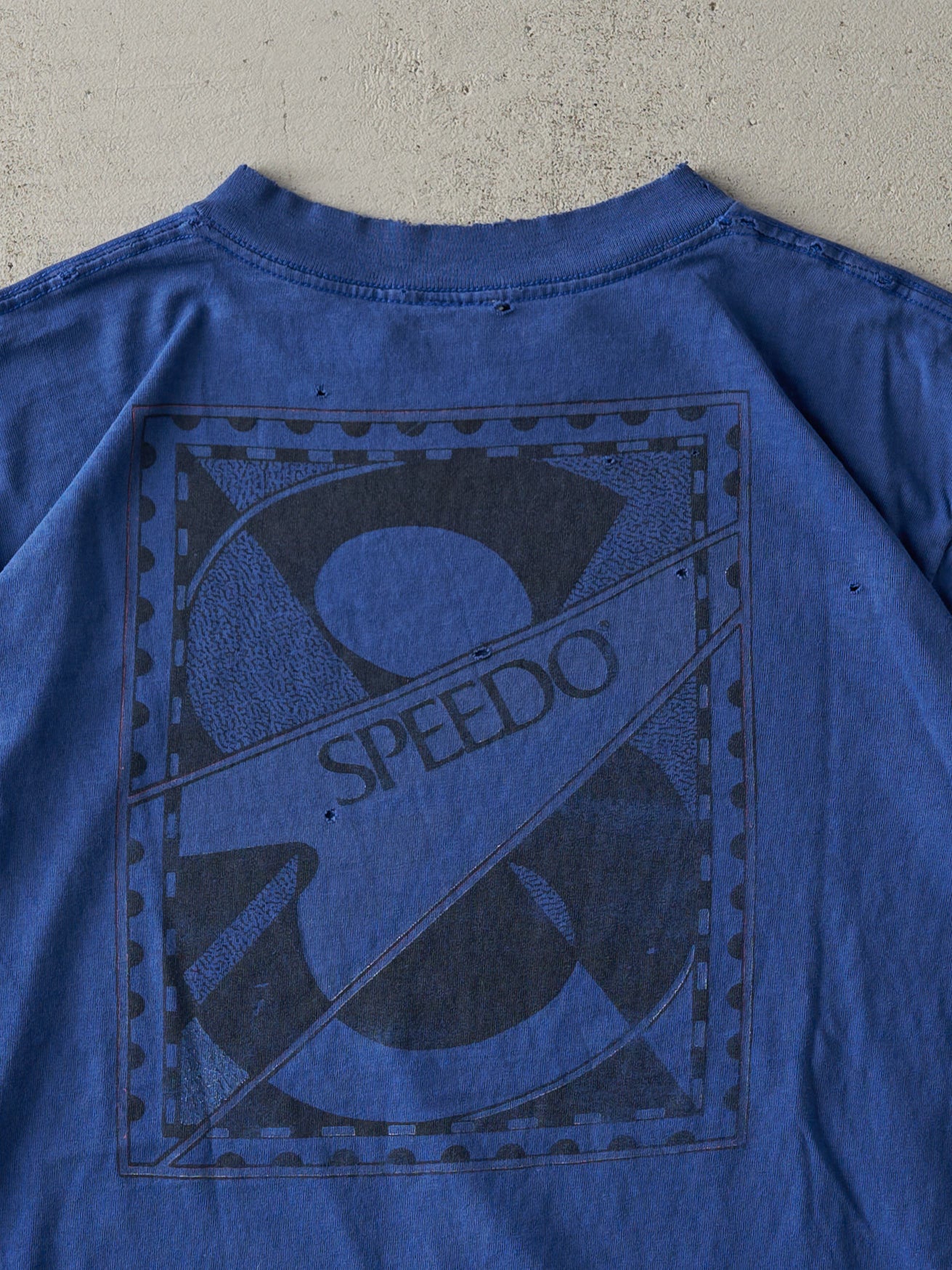 Vintage 90s Dark Blue Speedo Single Stitch Tee (M)