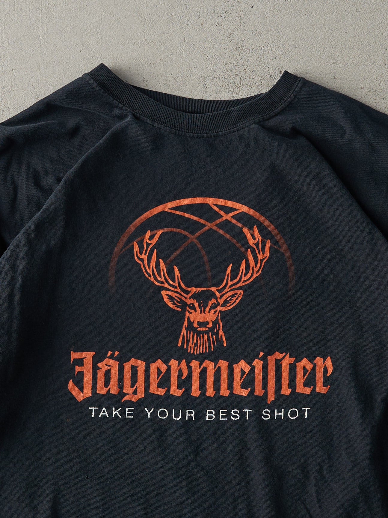 Vintage Y2K Black Jägermeister Basketball Boxy Long Sleeve (L)