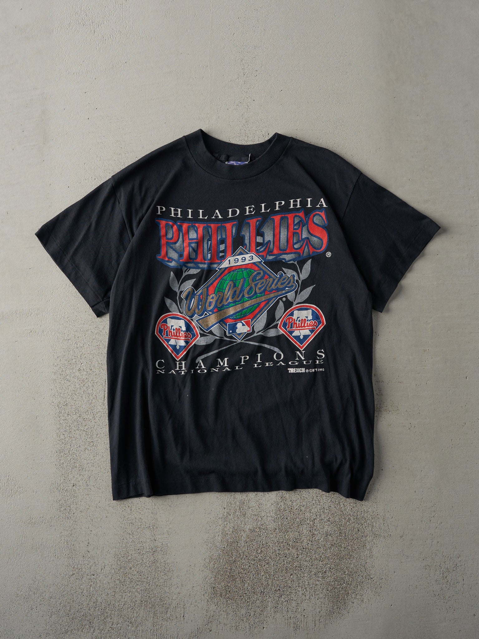 Vintage 93' Black Philadelphia Phillies World Series Single Stitch Tee (M)