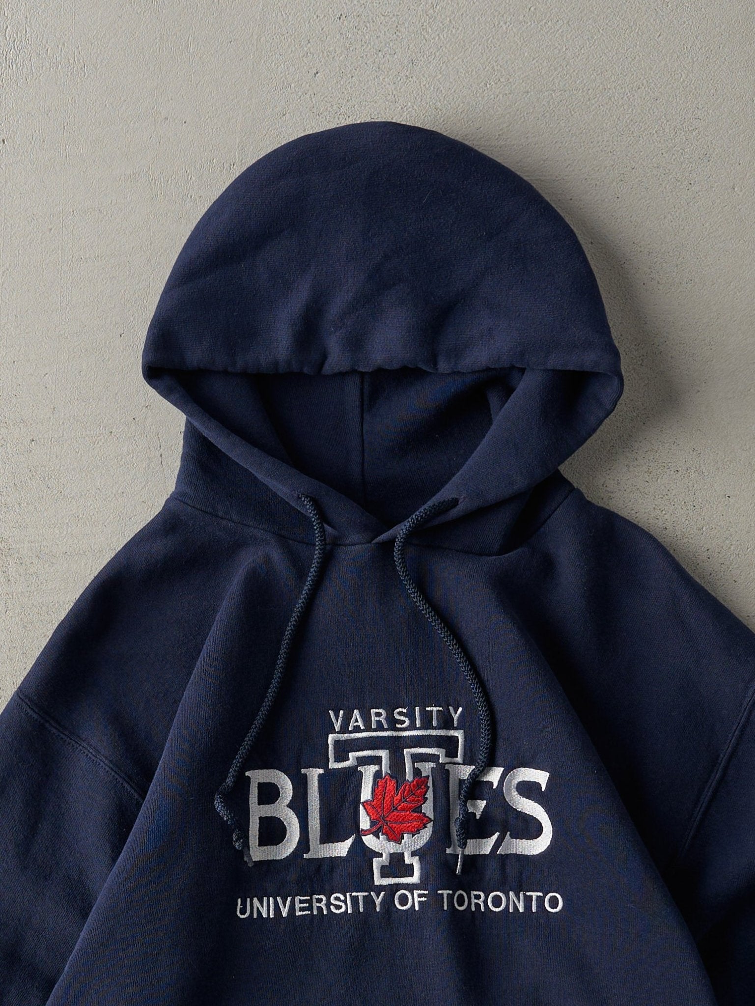 Vintage Y2K Navy Russell Athletics Toronto Varsity Blues Hoodie (S/M)