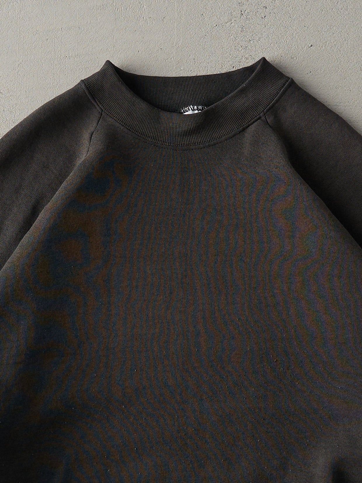 Vintage 80s Faded Black Blank Boxy Crewneck (L)